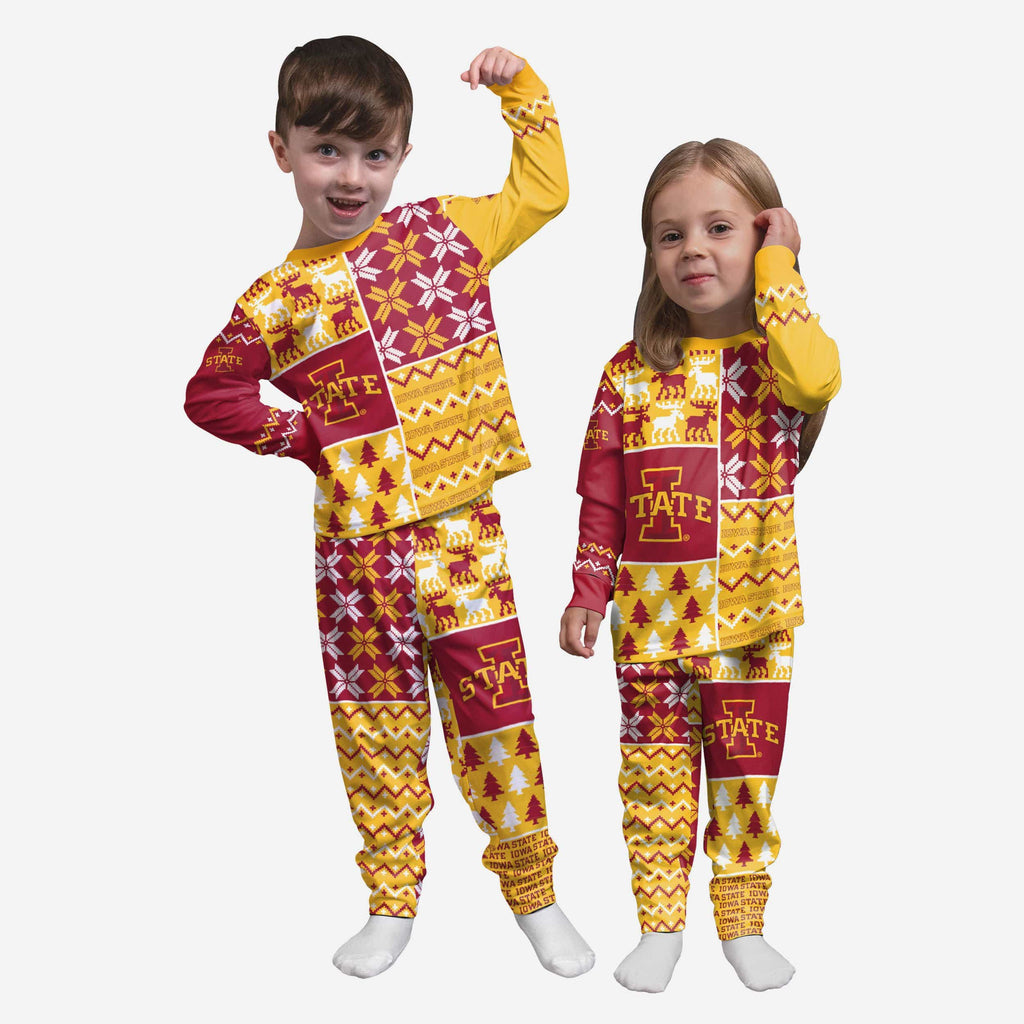 Iowa State Cyclones Toddler Busy Block Family Holiday Pajamas FOCO 2T - FOCO.com