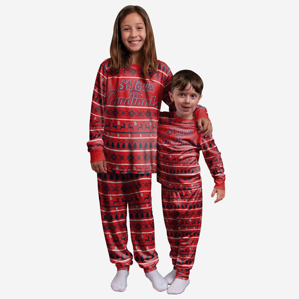 St Louis Cardinals Youth Family Holiday Pajamas FOCO - FOCO.com