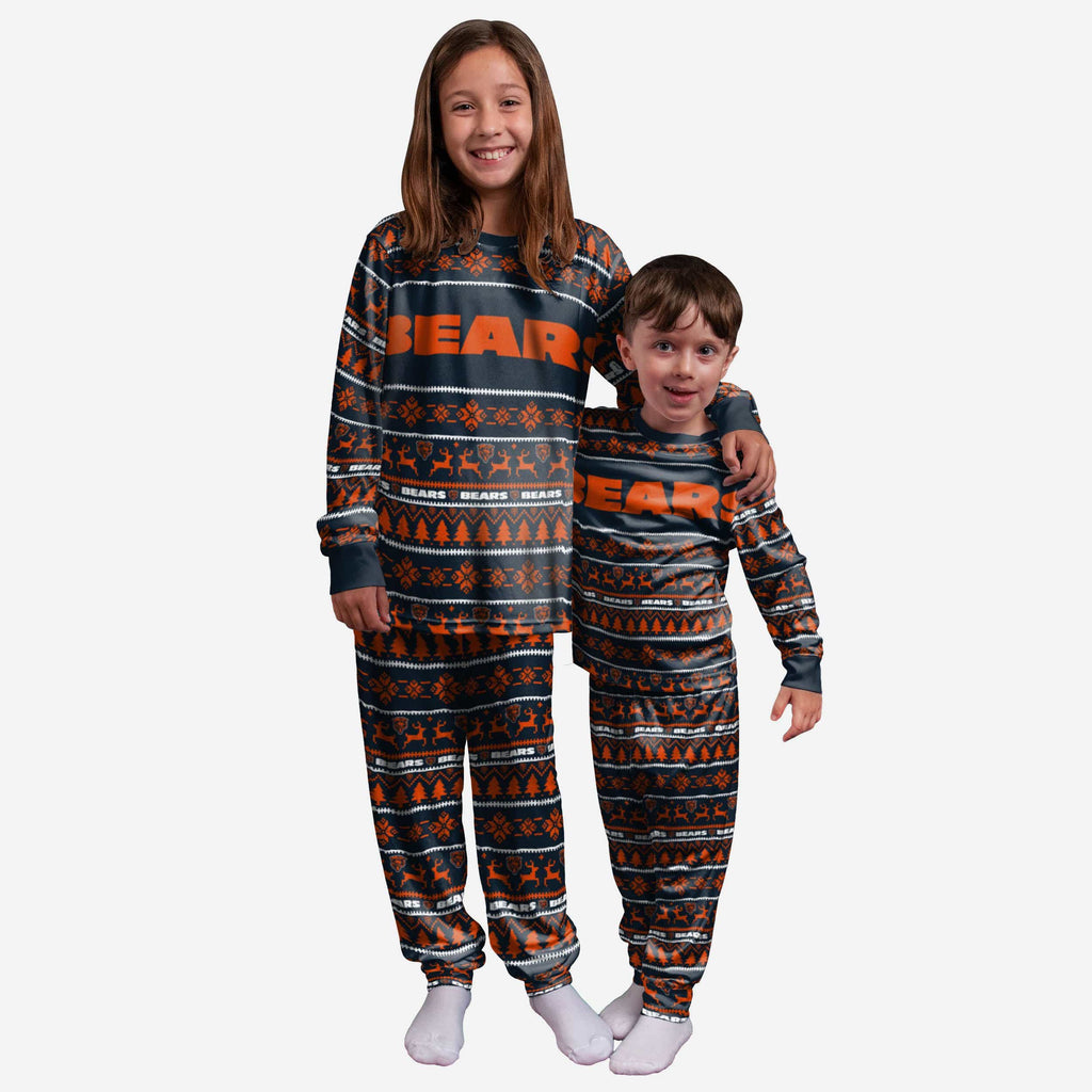 Chicago Bears Youth Family Holiday Pajamas FOCO 4 - FOCO.com