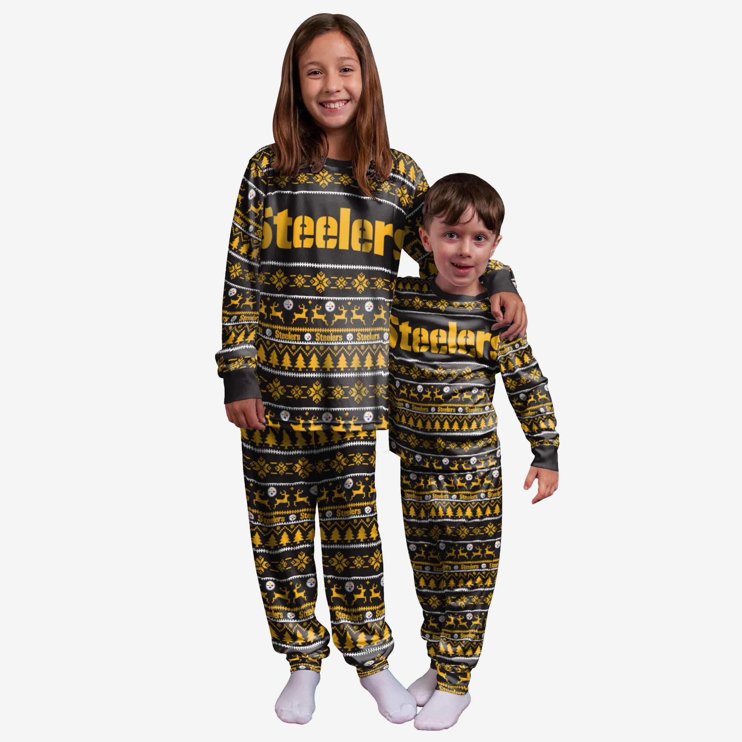 Pittsburgh Steelers Womens Plaid Family Holiday Pajamas FOCO