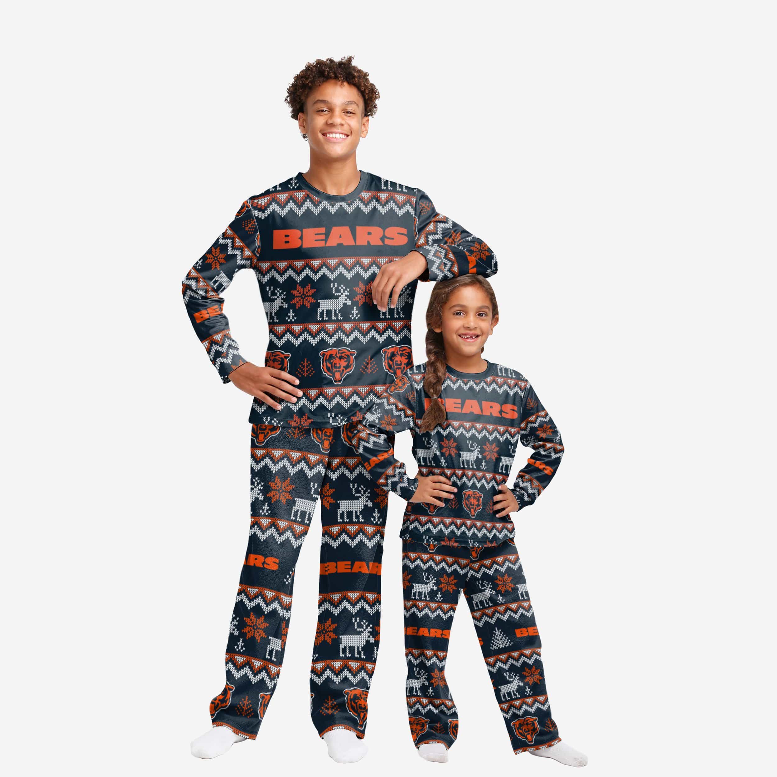 Chicago Bears Mens Ugly Pattern Family Holiday Pajamas FOCO