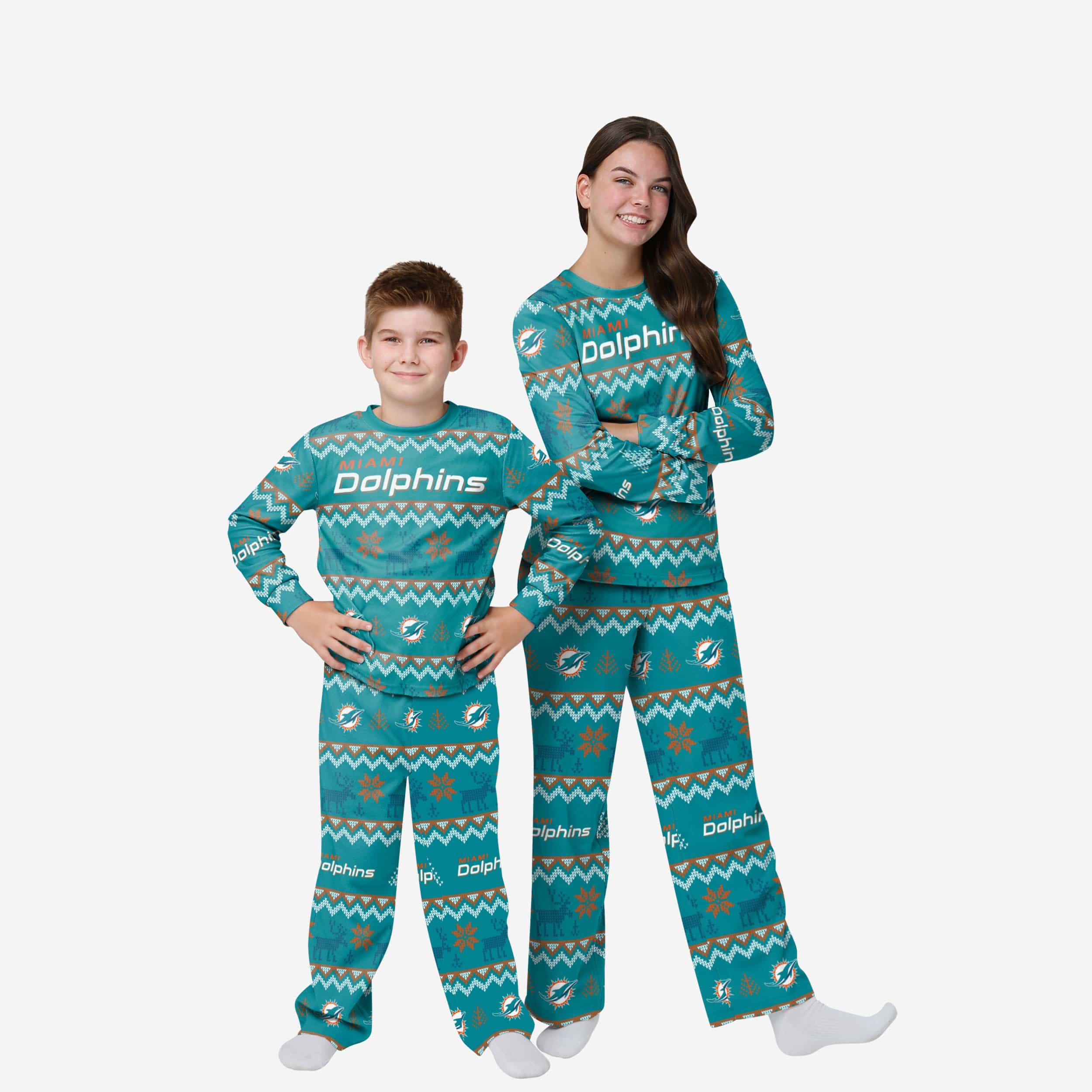 Lids Miami Dolphins FOCO Team Ugly Pajama Set - Aqua