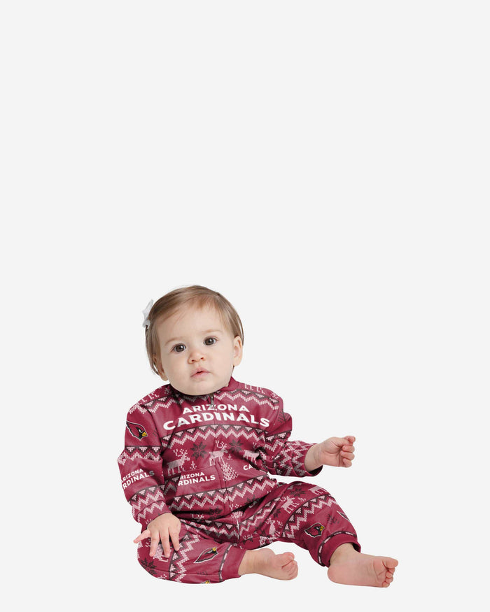 Arizona Cardinals Infant Ugly Pattern Family Holiday Pajamas FOCO 12 mo - FOCO.com