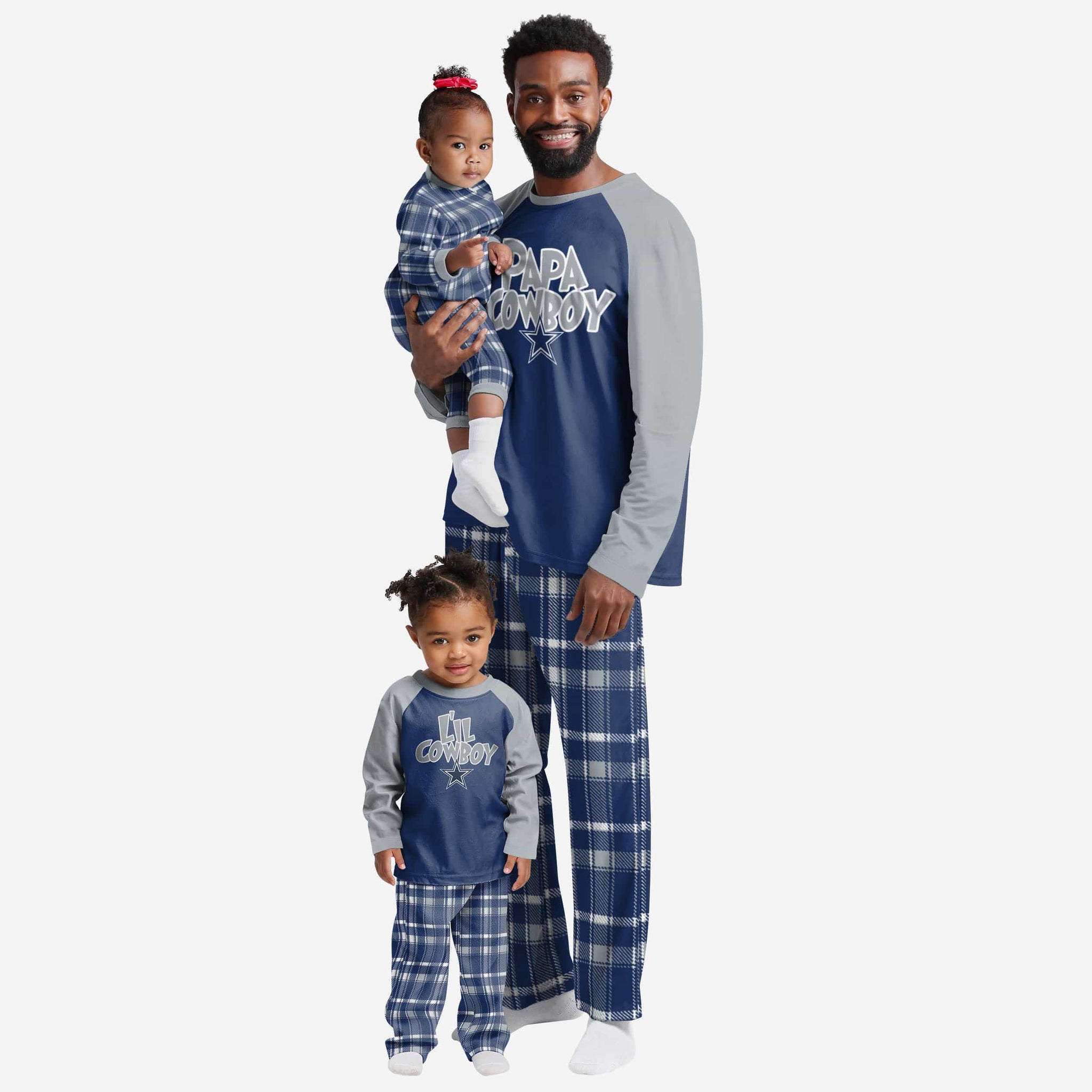 Dallas Cowboys Youth Plaid Family Holiday Pajamas FOCO