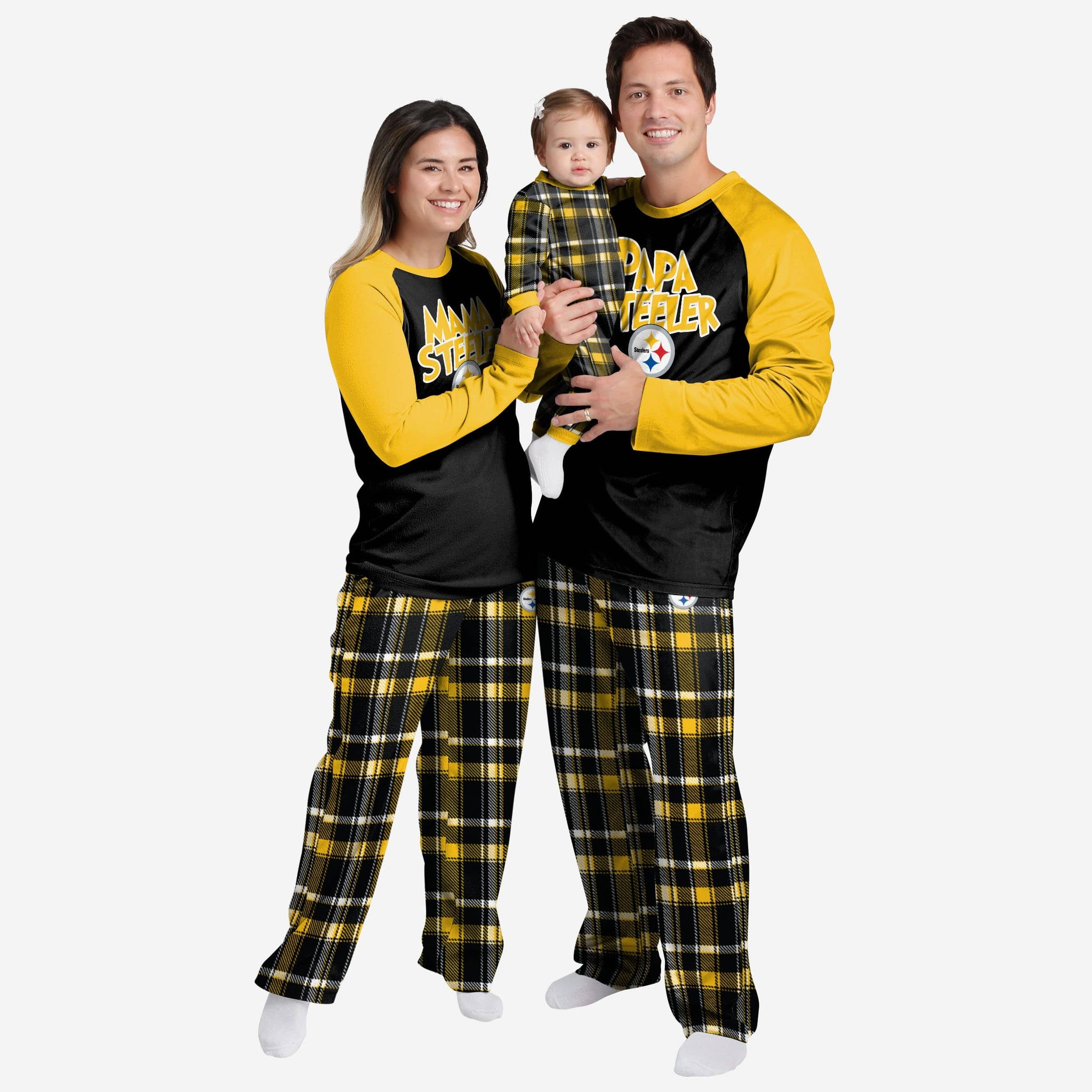 Pittsburgh Steelers Womens Plaid Family Holiday Pajamas FOCO