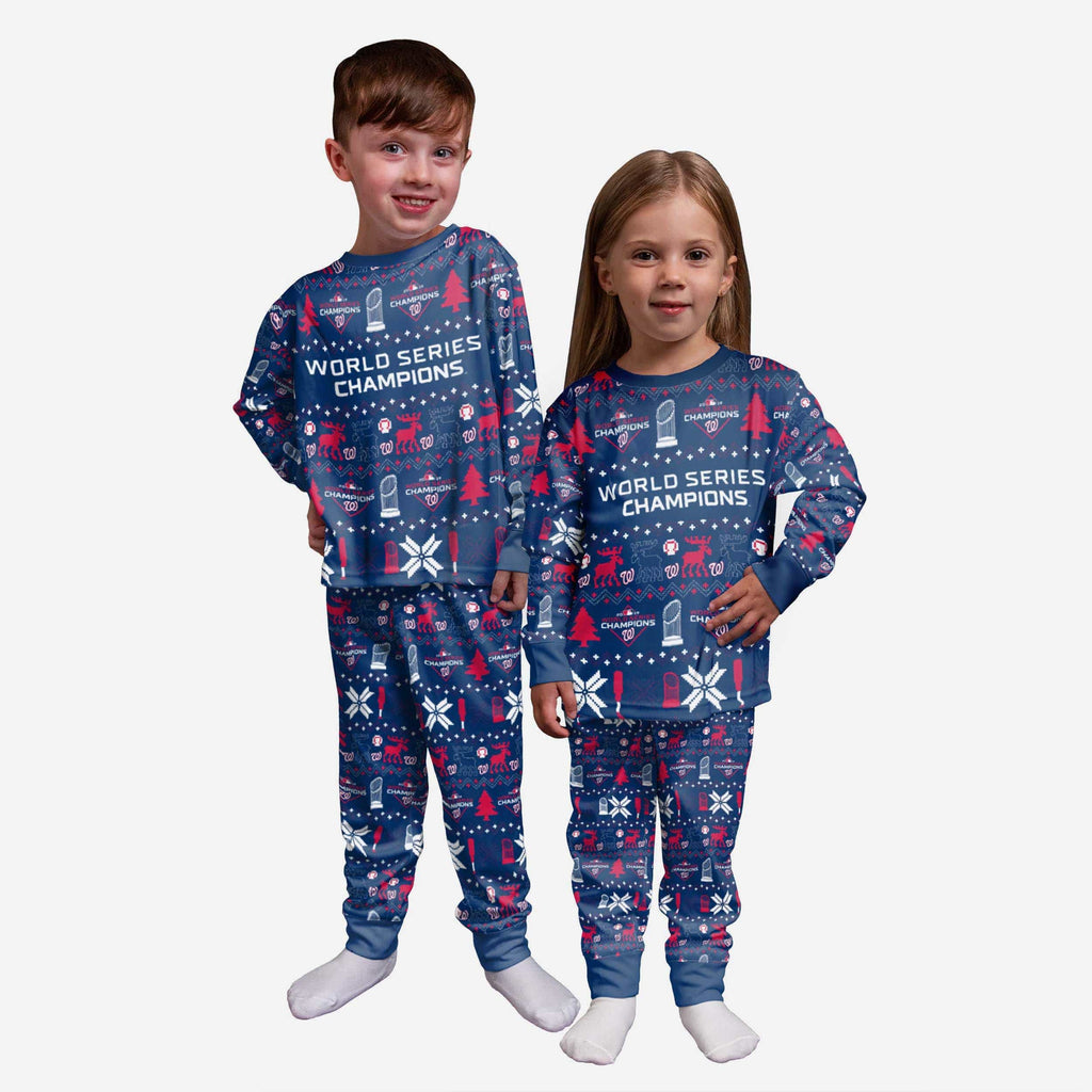 Washington Nationals 2019 World Series Champions Toddler Family Holiday Pajamas FOCO 2T - FOCO.com