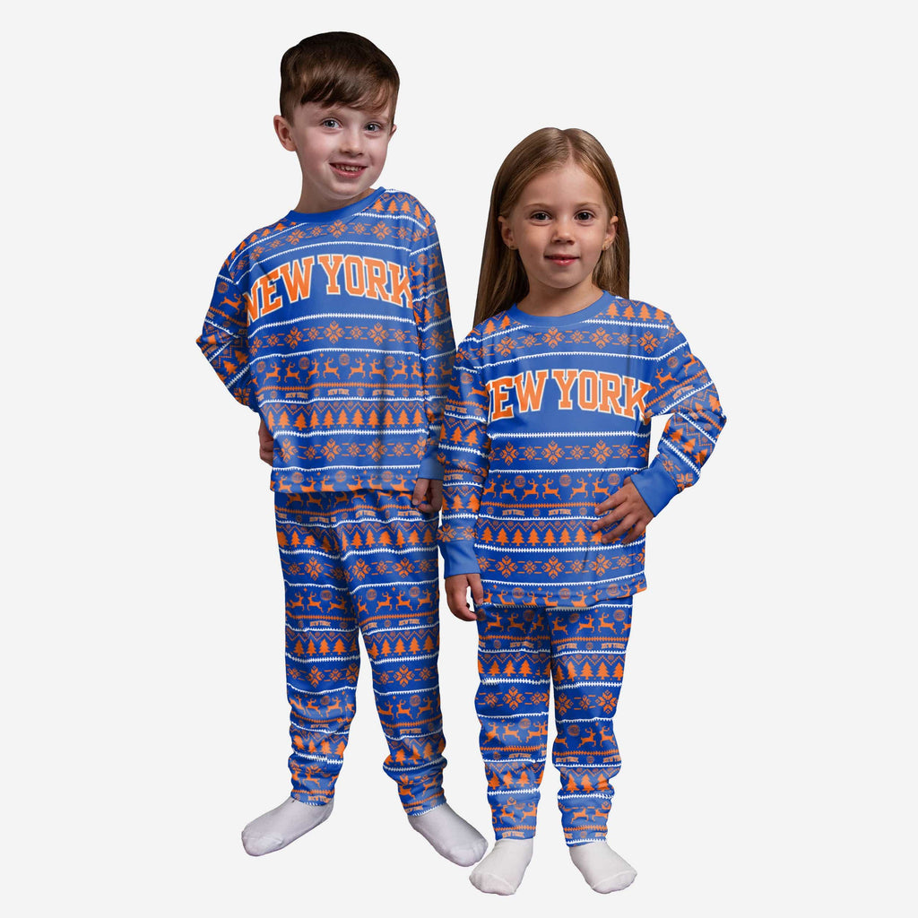 New York Knicks Toddler Family Holiday Pajamas FOCO 2T - FOCO.com