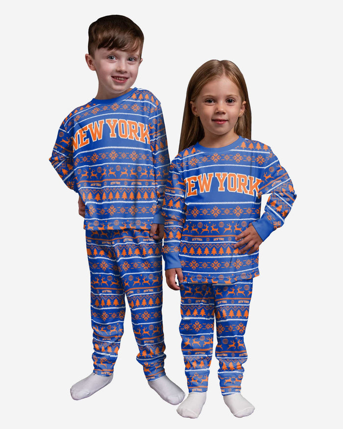 New York Knicks Toddler Family Holiday Pajamas FOCO 2T - FOCO.com