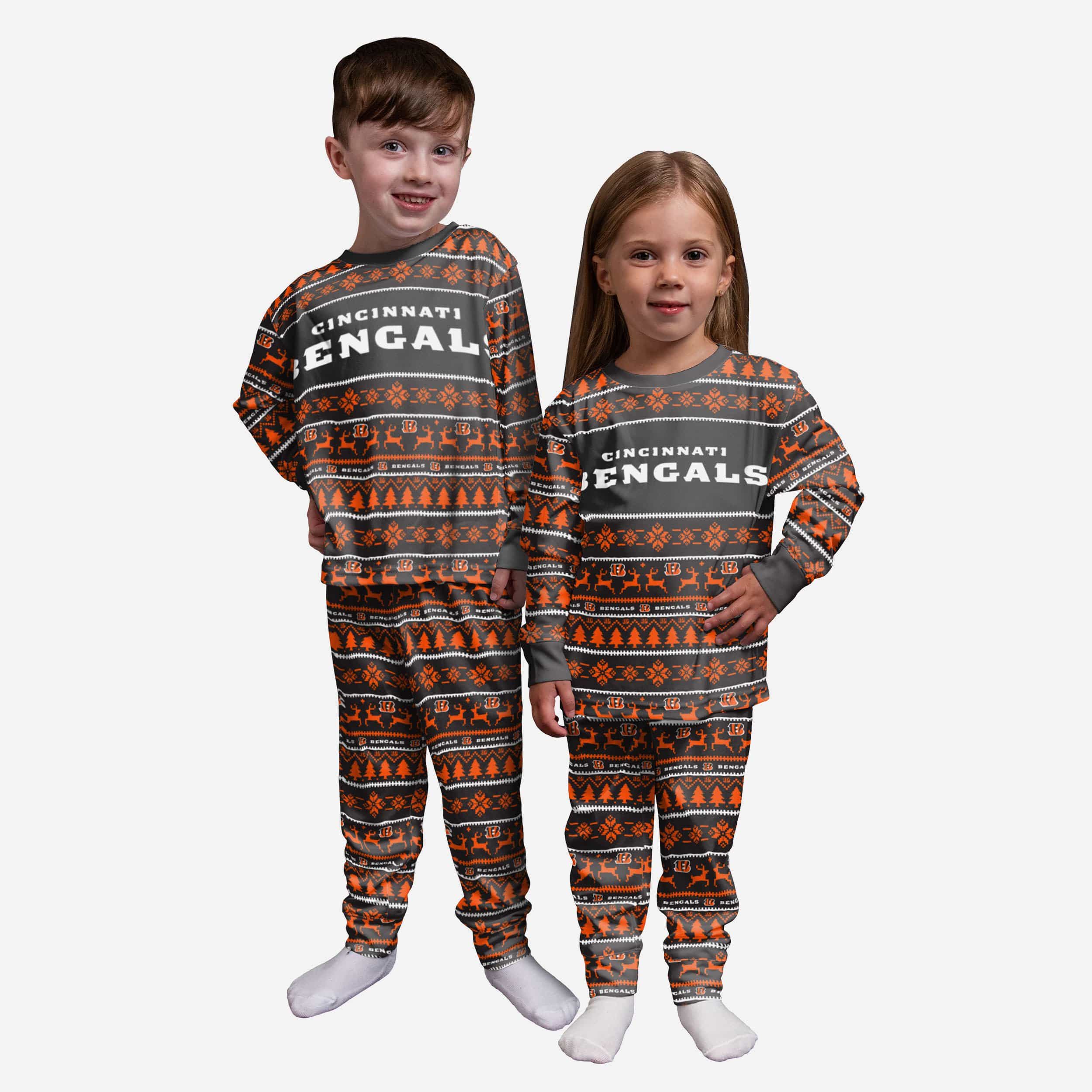 Cincinnati Bengals Toddler Family Holiday Pajamas FOCO