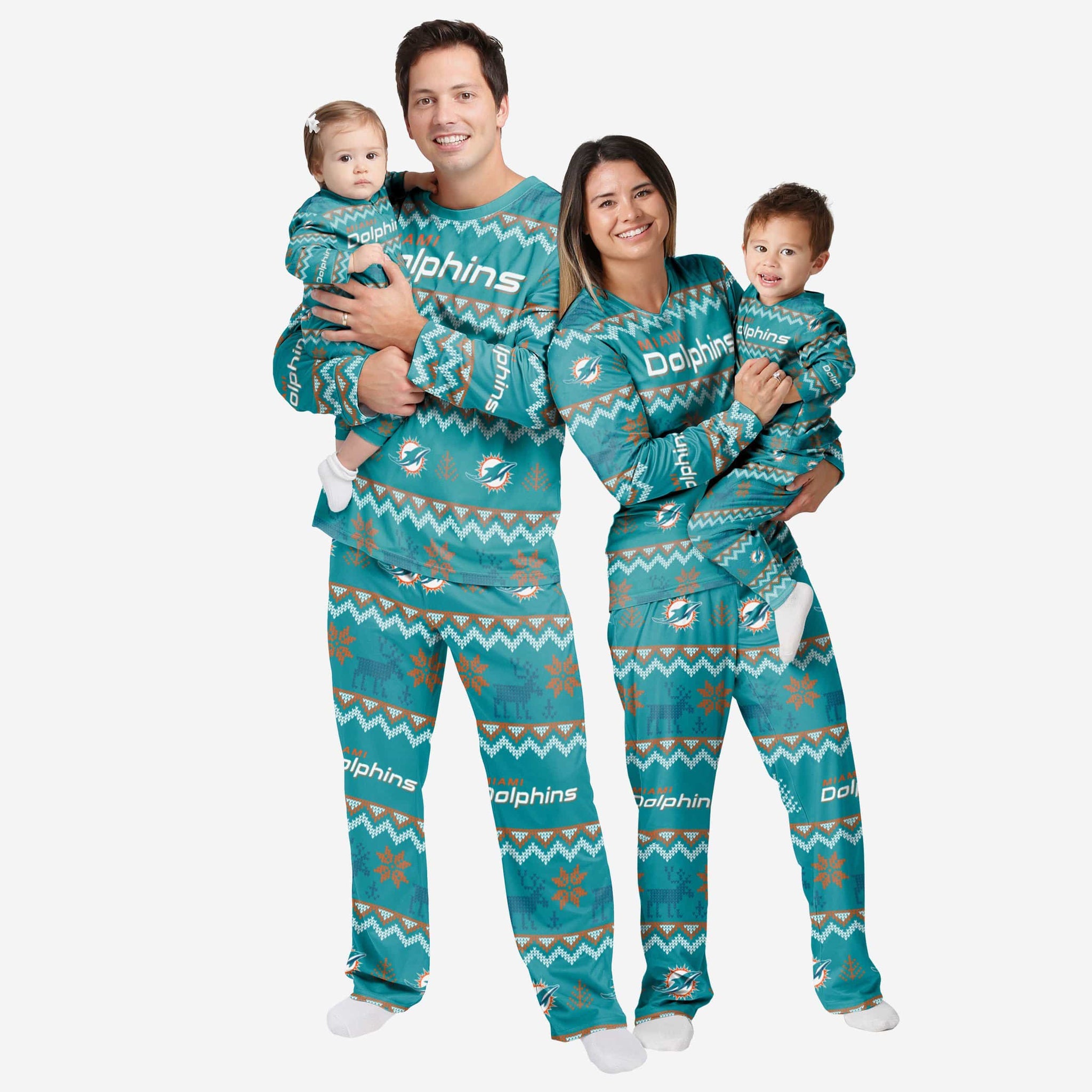 Miami Dolphins Toddler Family Holiday Pajamas FOCO