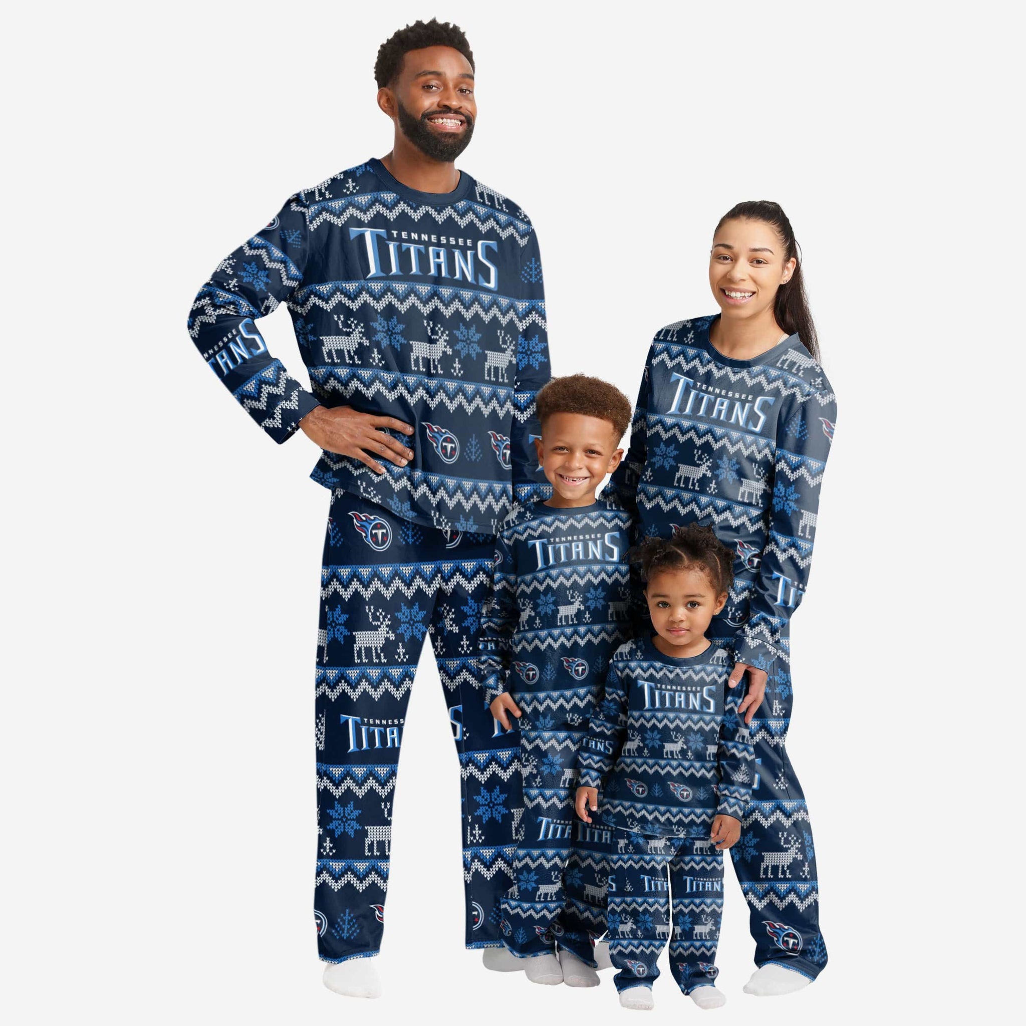 Tennessee Titans Toddler Ugly Pattern Family Holiday Pajamas FOCO