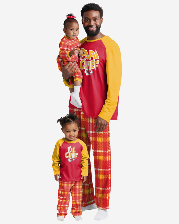 Kansas City Chiefs Toddler Family Holiday Pajamas FOCO