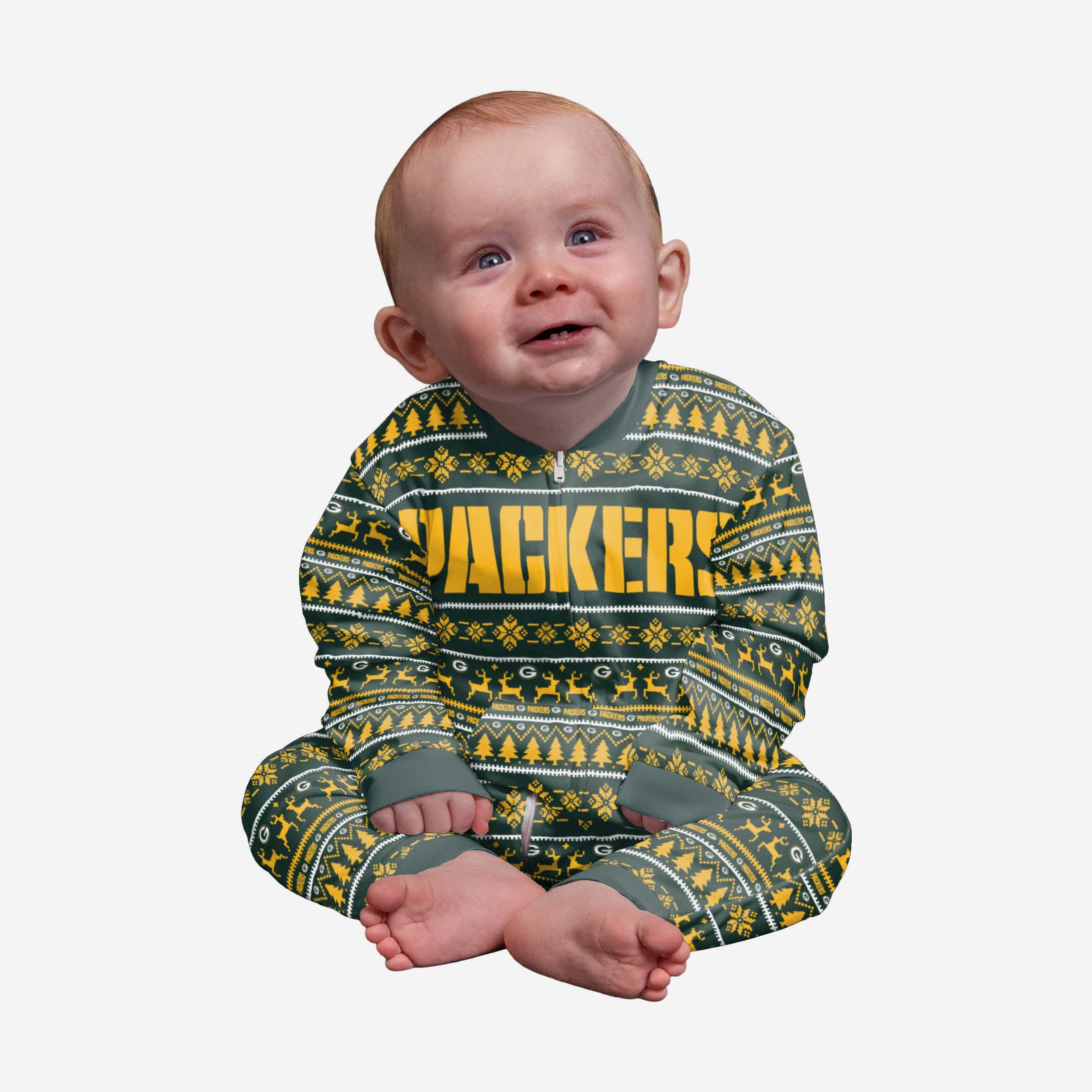 Green Bay Packers Infant Family Holiday Pajamas FOCO