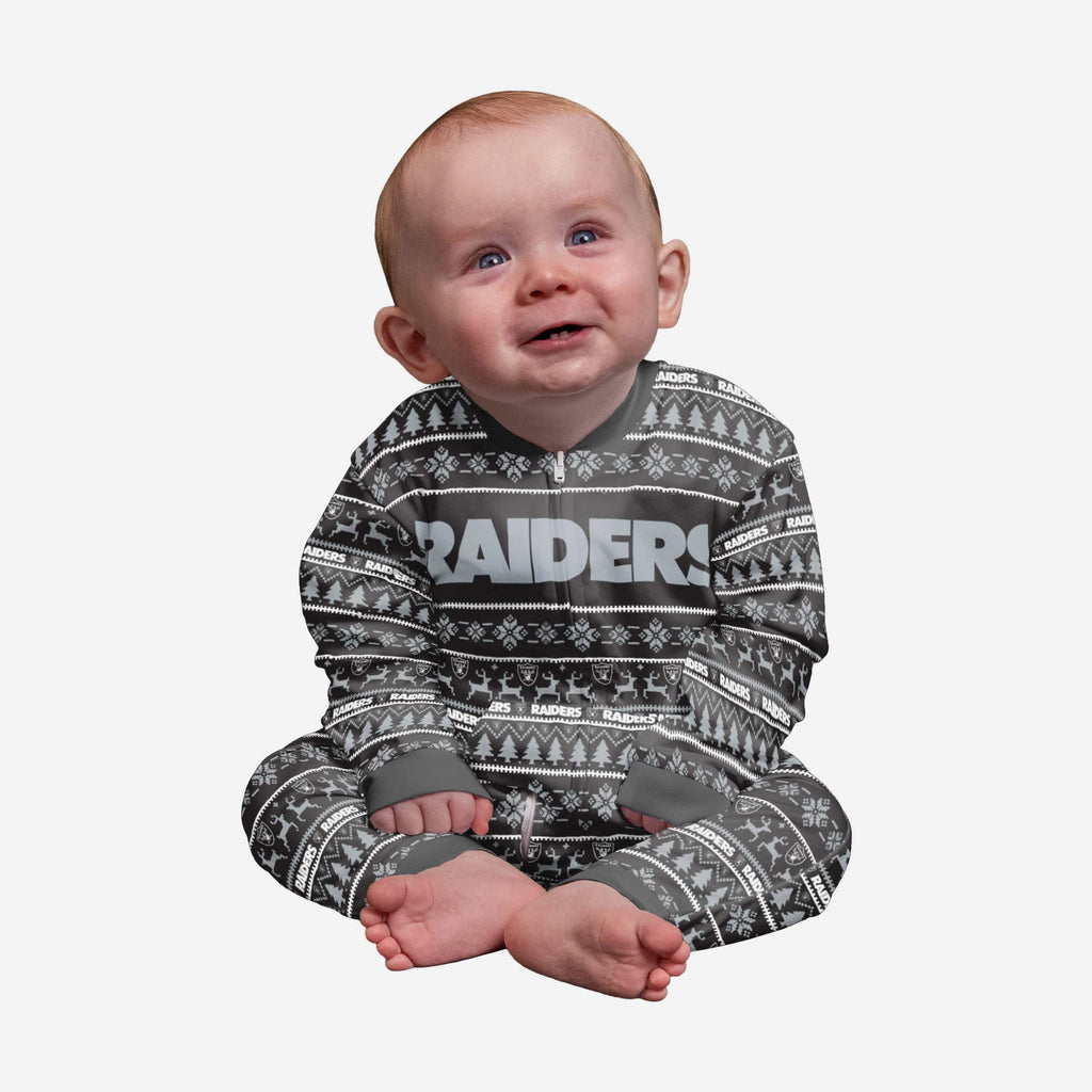 Las Vegas Raiders Infant Family Holiday Pajamas FOCO 12 mo - FOCO.com