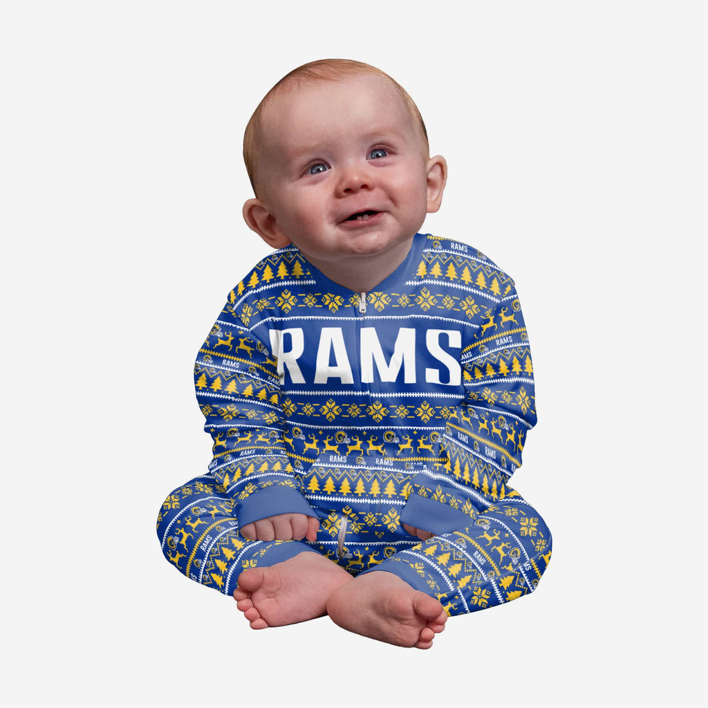 Los Angeles Rams Infant Family Holiday Pajamas FOCO 12 mo - FOCO.com