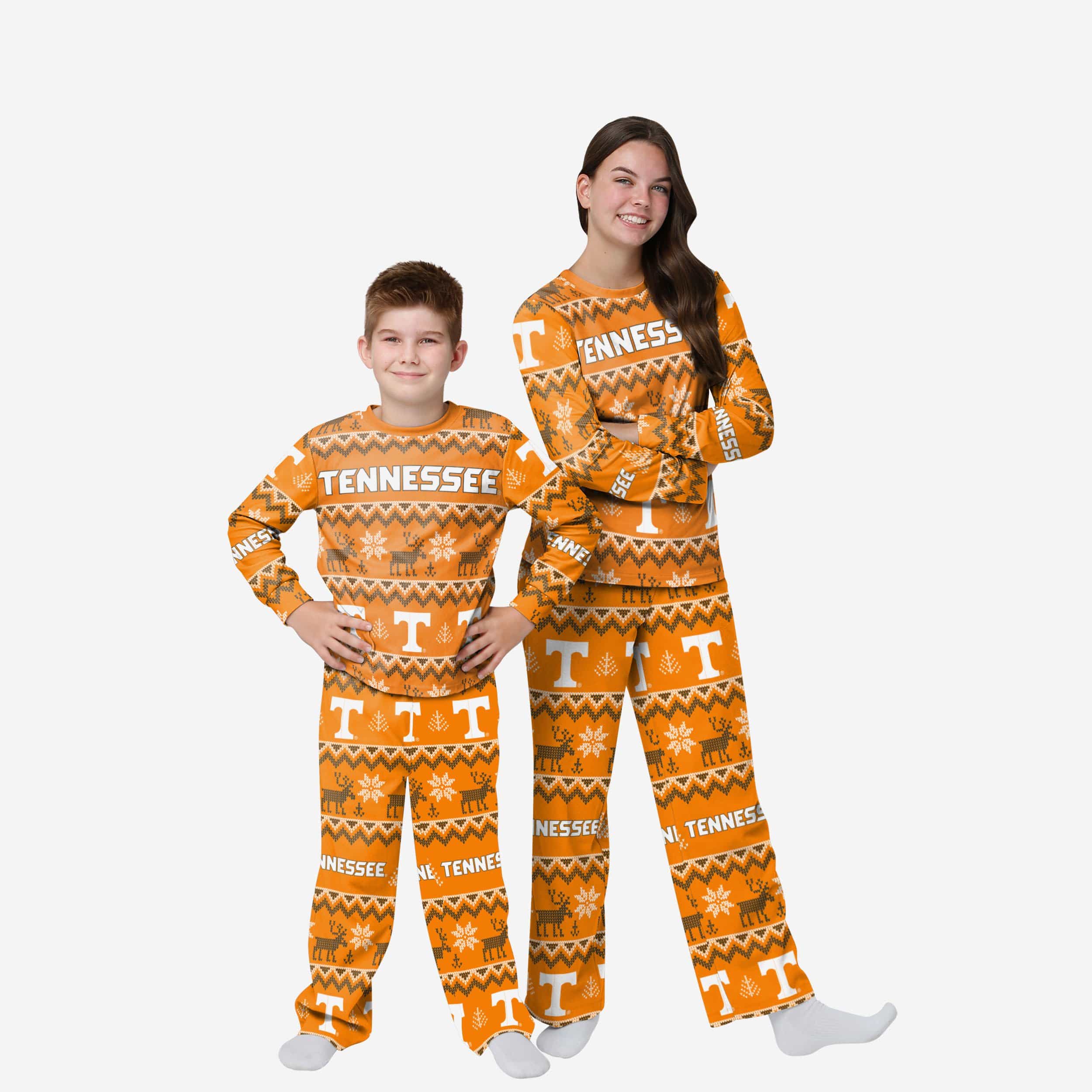 Toddler Cleveland Browns Orange Allover Print Long Sleeve T-Shirt & Pants  Holiday Pajamas Sleep Set