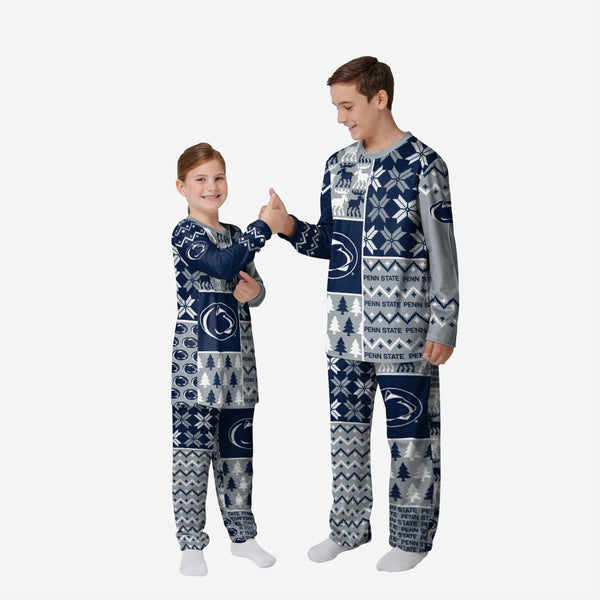 FOCO Penn State Nittany Lions NCAA Busy Block Family Holiday Pajamas