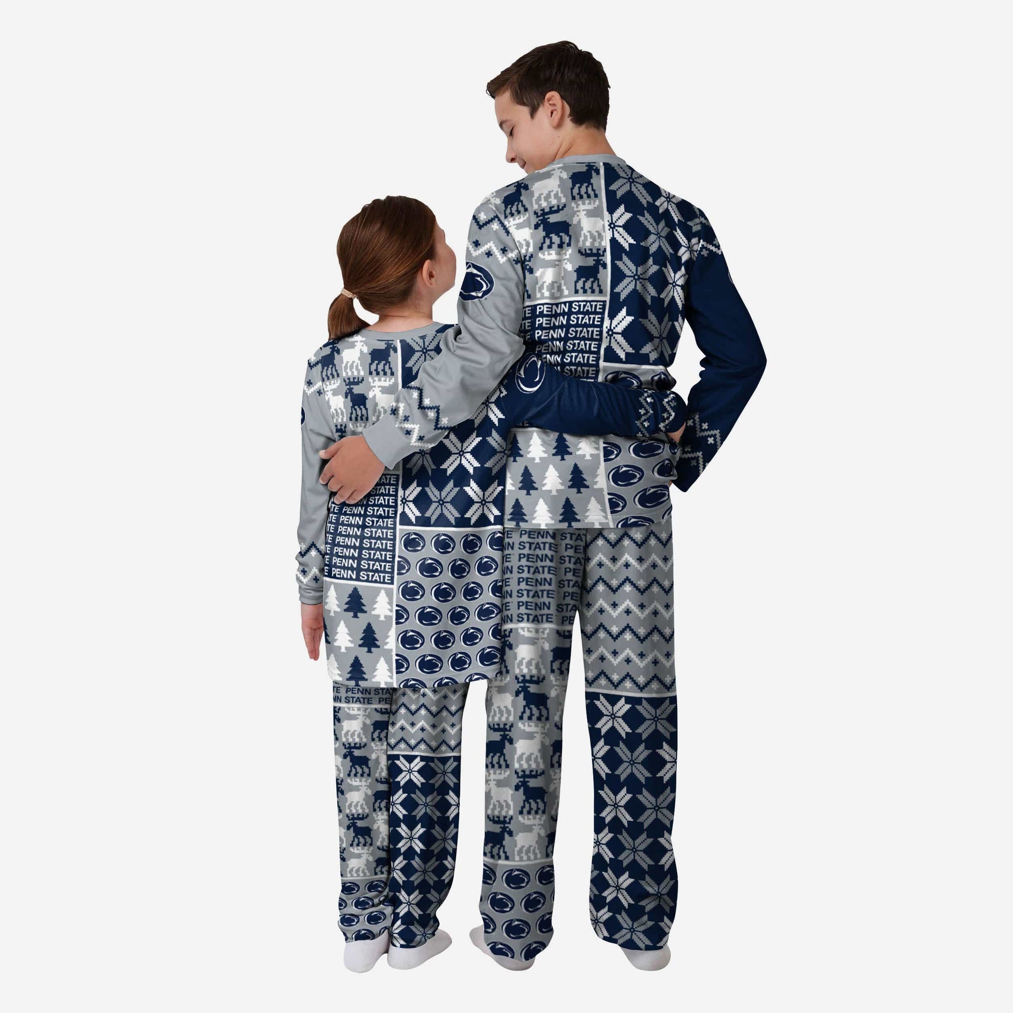 FOCO Penn State Nittany Lions NCAA Busy Block Family Holiday Pajamas
