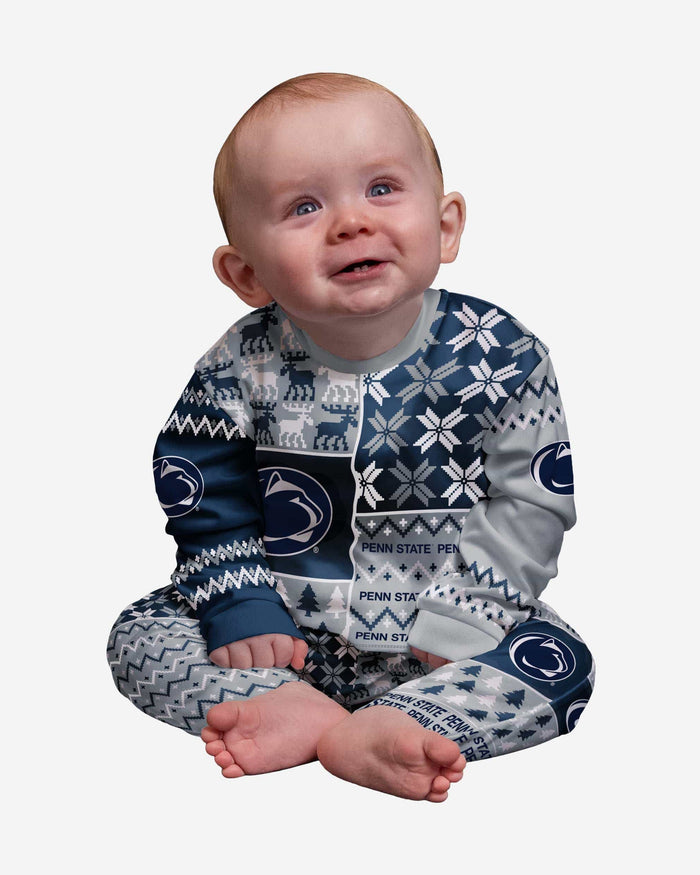 FOCO Penn State Nittany Lions NCAA Busy Block Family Holiday Pajamas