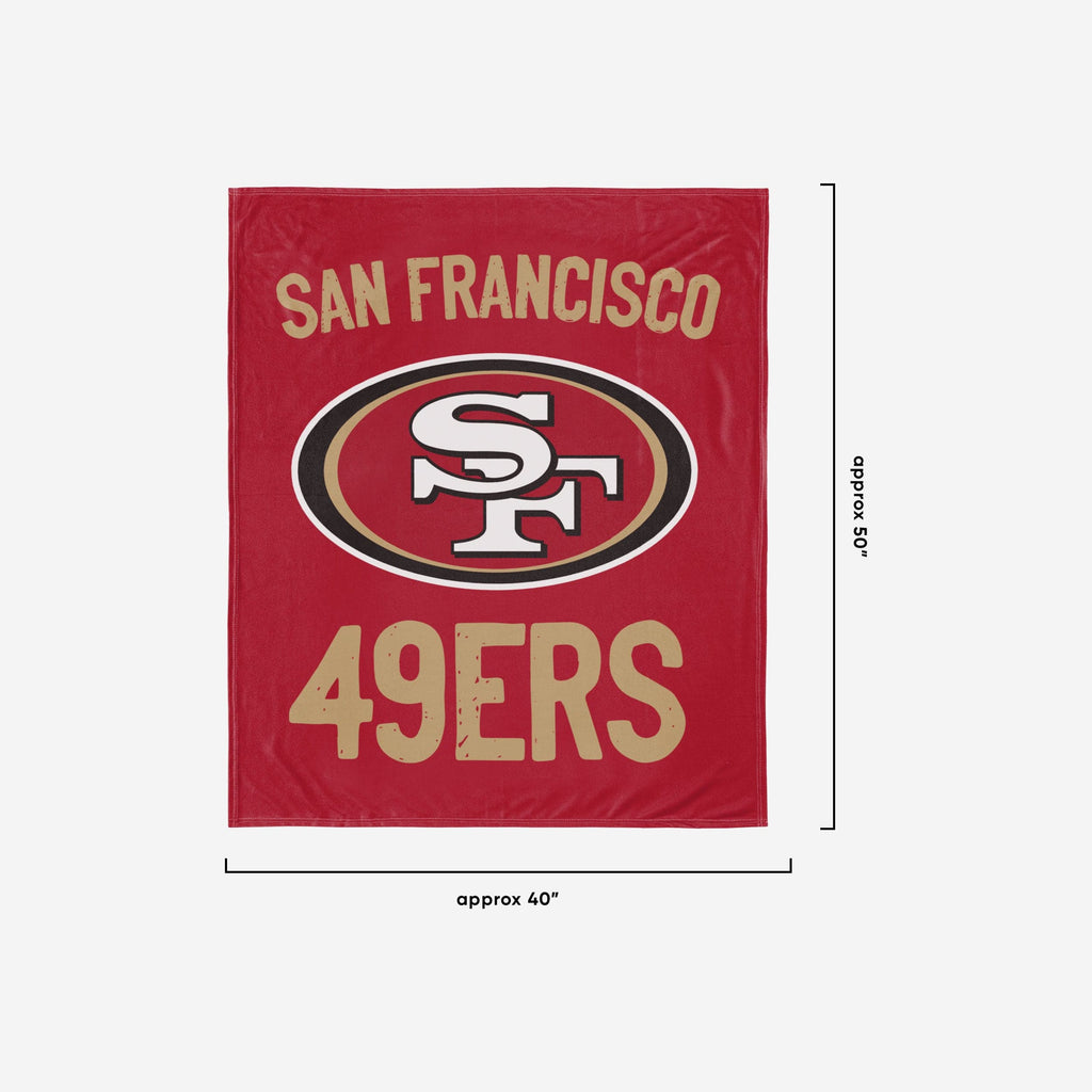 San Francisco 49ers Throw Blanket With Plush Bear FOCO