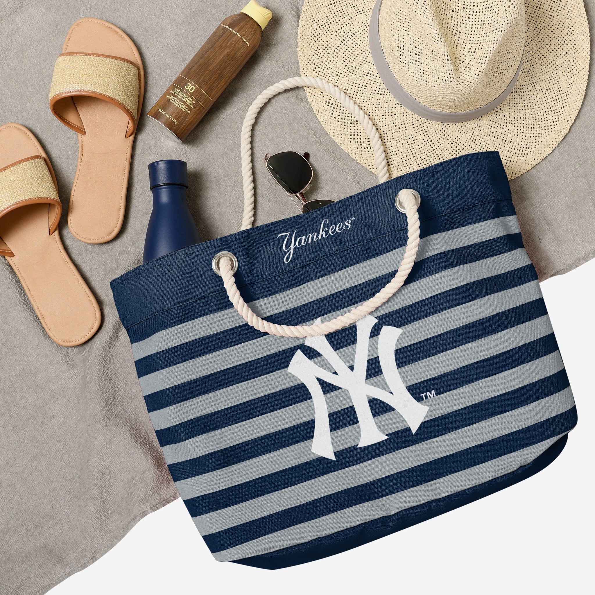 New York Yankees MLB Nautical Stripe Tote Bag