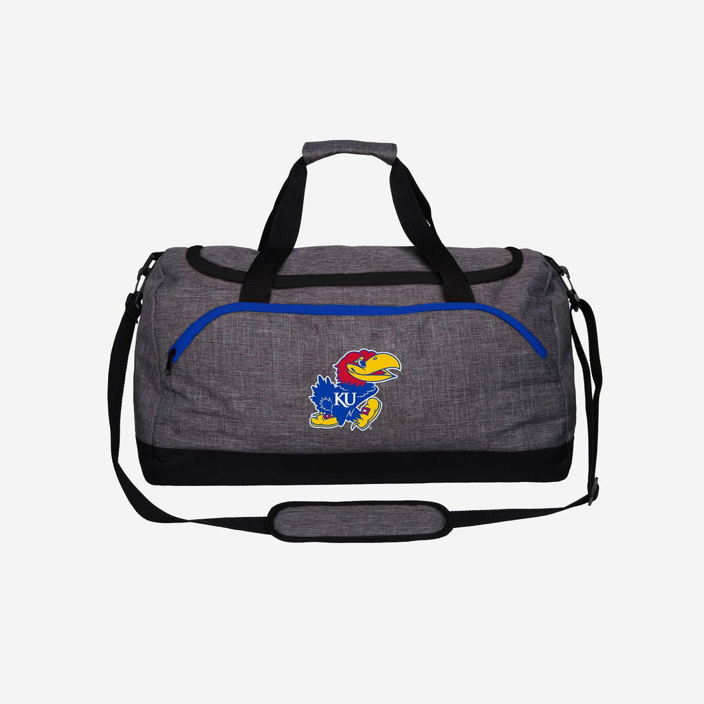 Kansas Jayhawks Heather Grey Bold Color Duffle Bag FOCO - FOCO.com