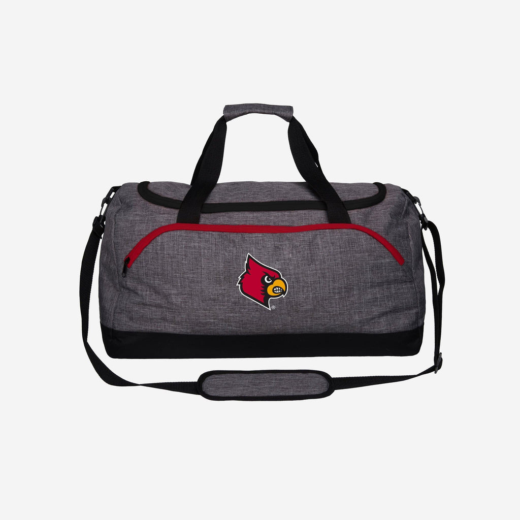 Louisville Cardinals Heather Grey Bold Color Duffle Bag FOCO - FOCO.com