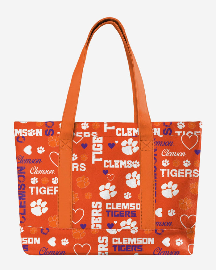 Clemson Tigers Logo Love Tote Bag FOCO - FOCO.com