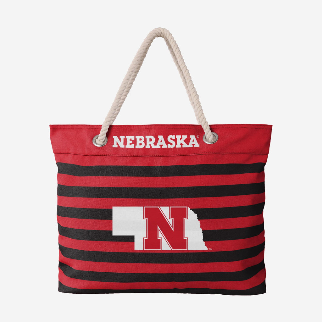 Nebraska Cornhuskers Nautical Stripe Tote Bag FOCO - FOCO.com