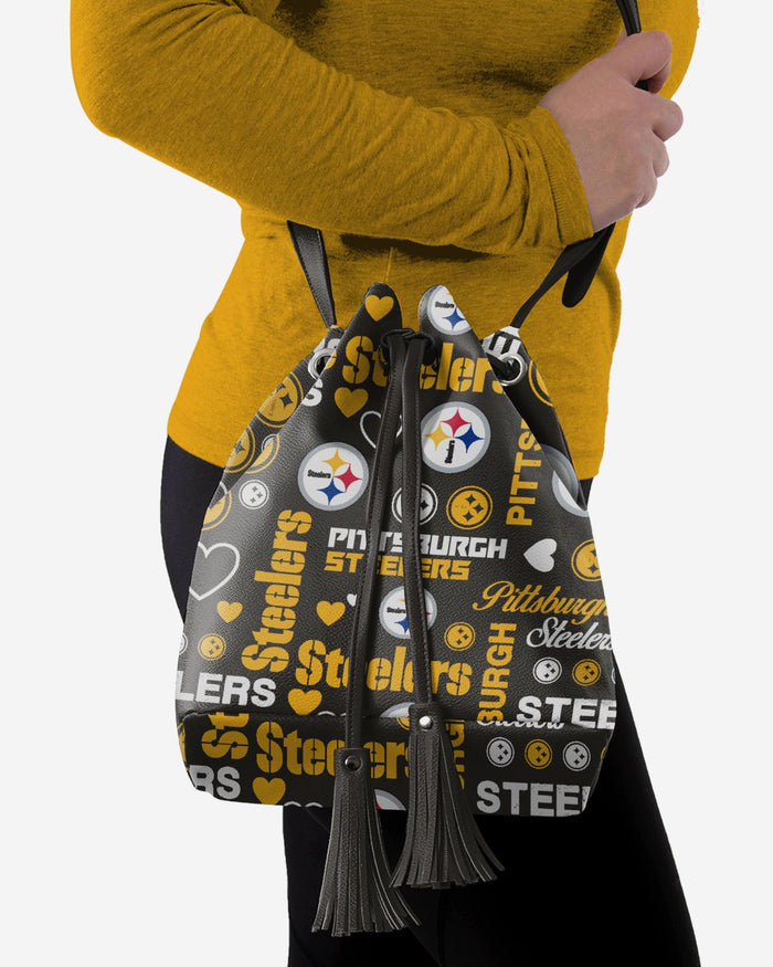 Pittsburgh Steelers Logo Love Cinch Purse FOCO - FOCO.com