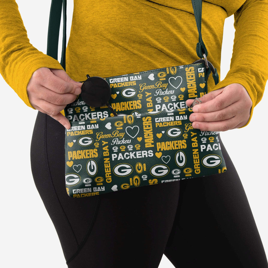 Green Bay Packers Logo Love Crossbody Purse FOCO