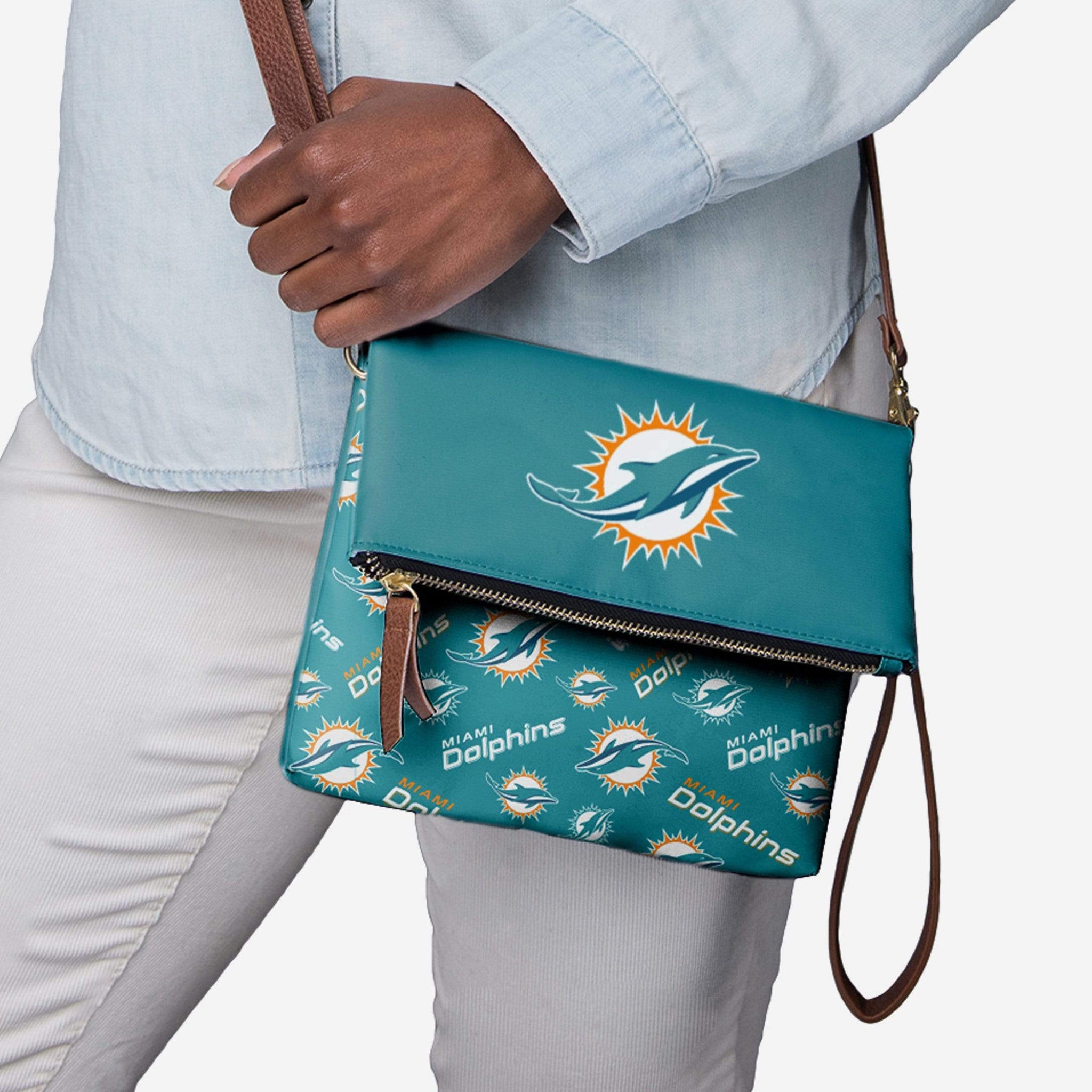 Miami Dolphins Printed Collection Foldover Tote Bag FOCO