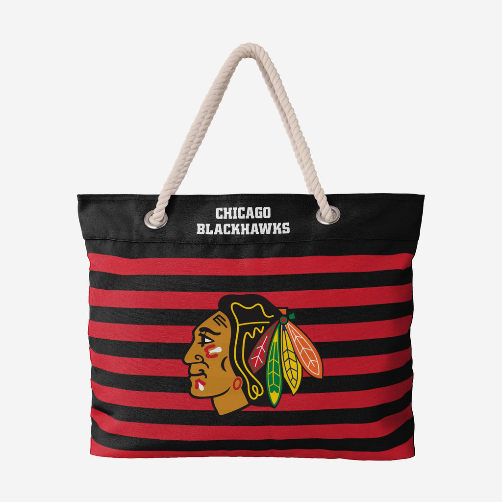 Chicago Blackhawks Nautical Stripe Tote Bag FOCO - FOCO.com