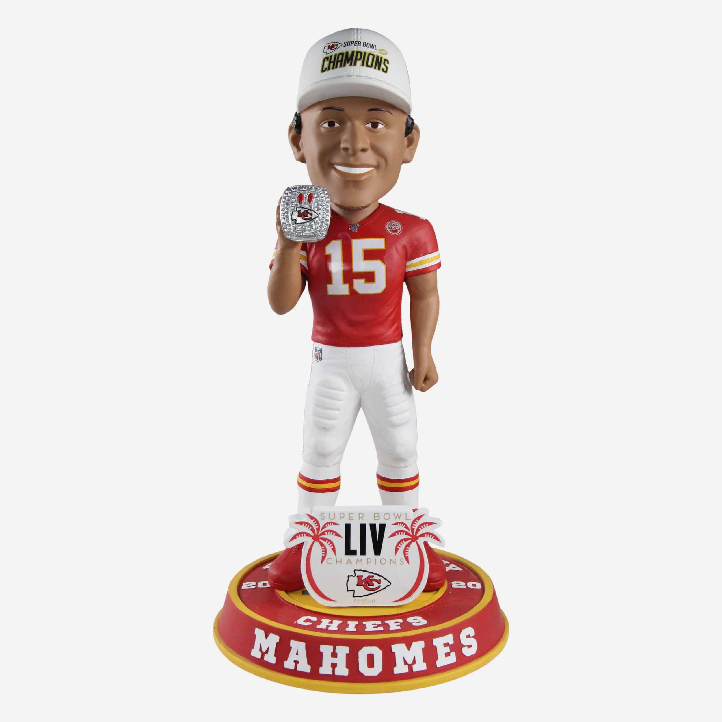 Patrick Mahomes (Kansas City Chiefs) Super Bowl LIV Ring Base CLARKtoys NFL  Exclusive Bobblehead #/360 (PRE-ORDER Ships November) - CLARKtoys