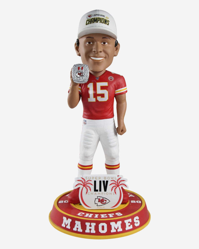 Patrick Mahomes Kansas City Chiefs Super Bowl LIV Champions 18 in Bobblehead FOCO - FOCO.com