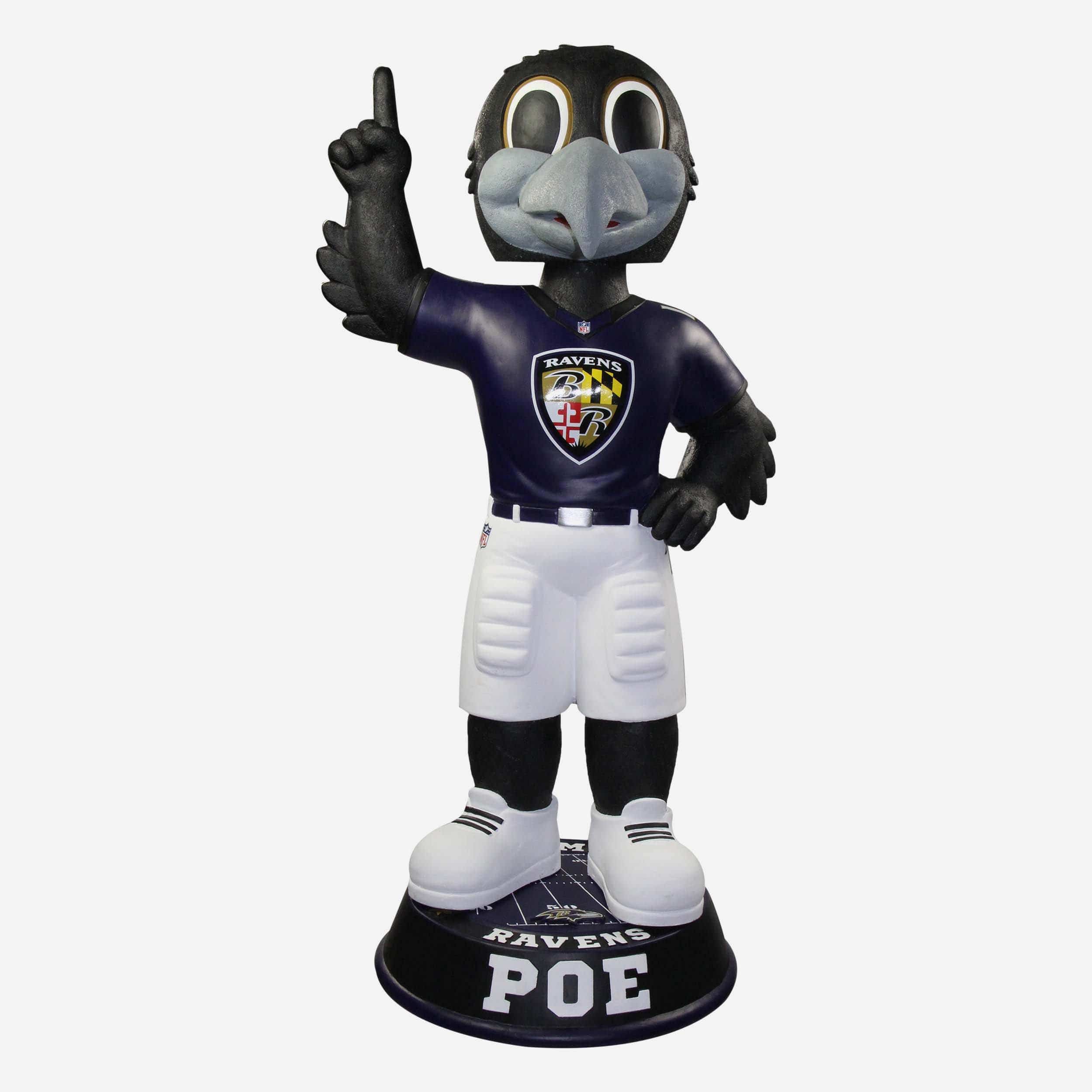 Poe Baltimore Ravens Purple Jersey 3 Ft Mascot Bobblehead FOCO