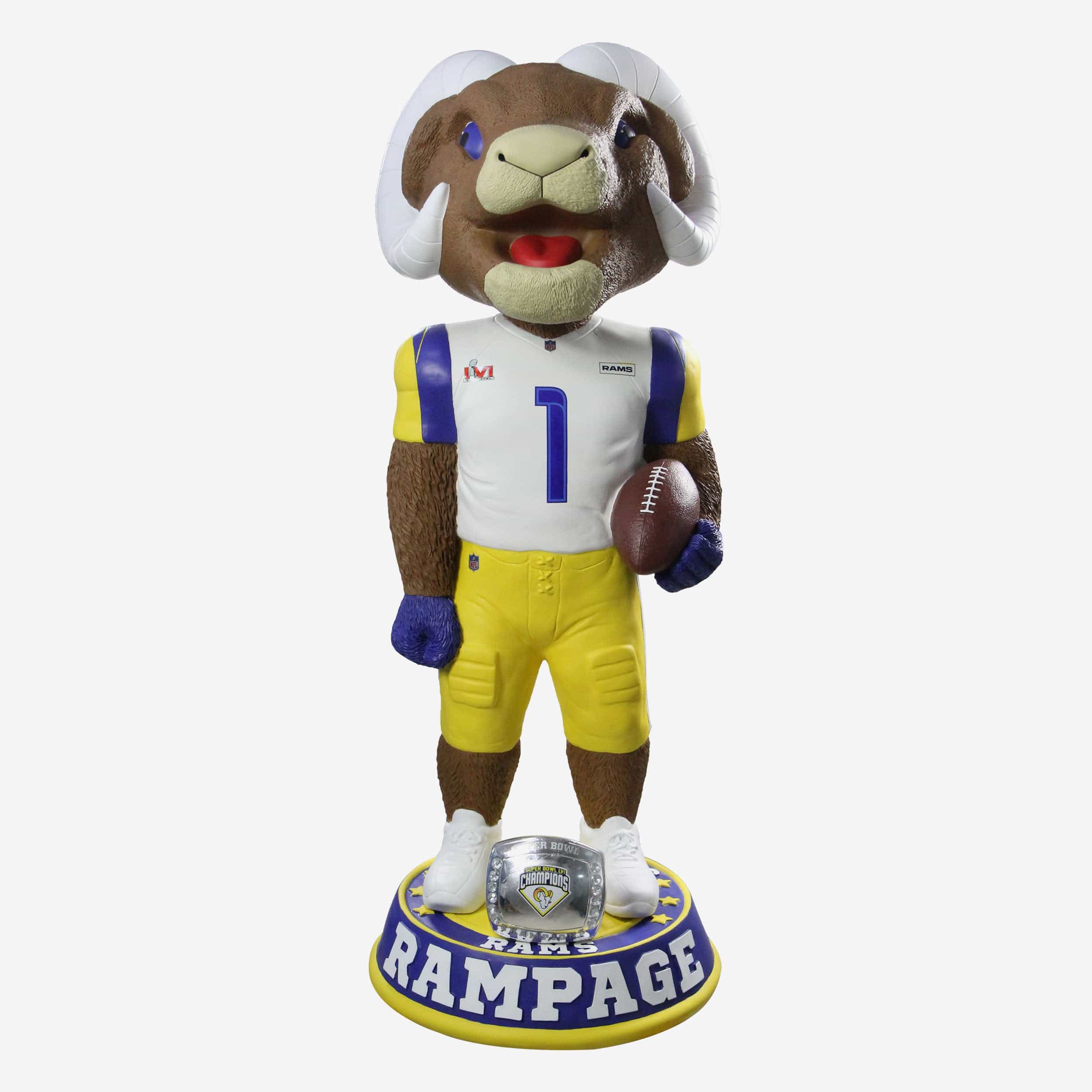 Los Angeles Rams NFL Super Bowl LVI Champions Rampage 3 ft Bobblehead (PREORDER - Ships Late August)