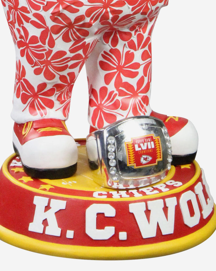 KC Wolf Kansas City Chiefs Super Bowl LVII Champions Floral Pants 3 Ft Mascot Bobblehead FOCO - FOCO.com