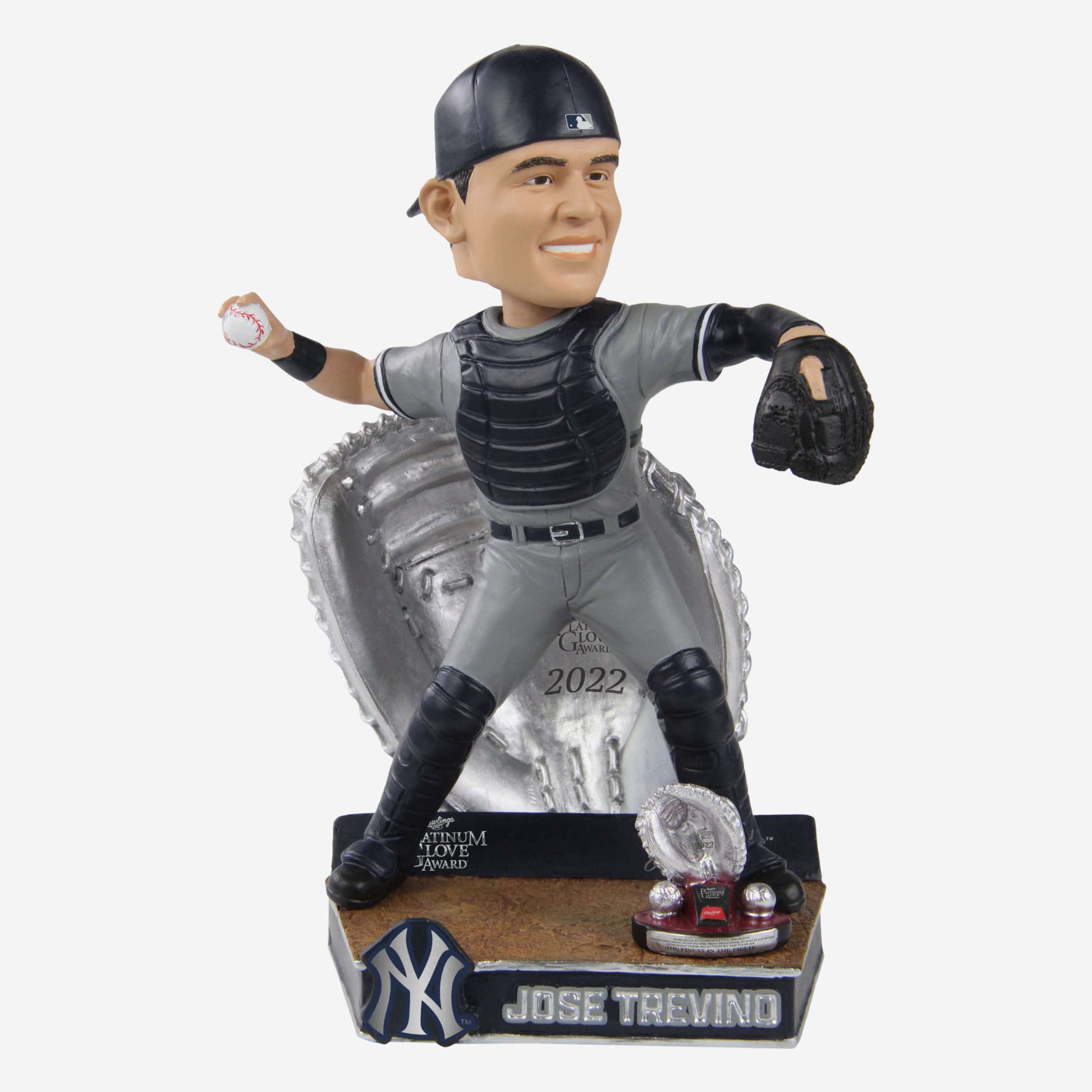 Jose Trevino New York Yankees 2022 Platinum Glove Bobblehead FOCO