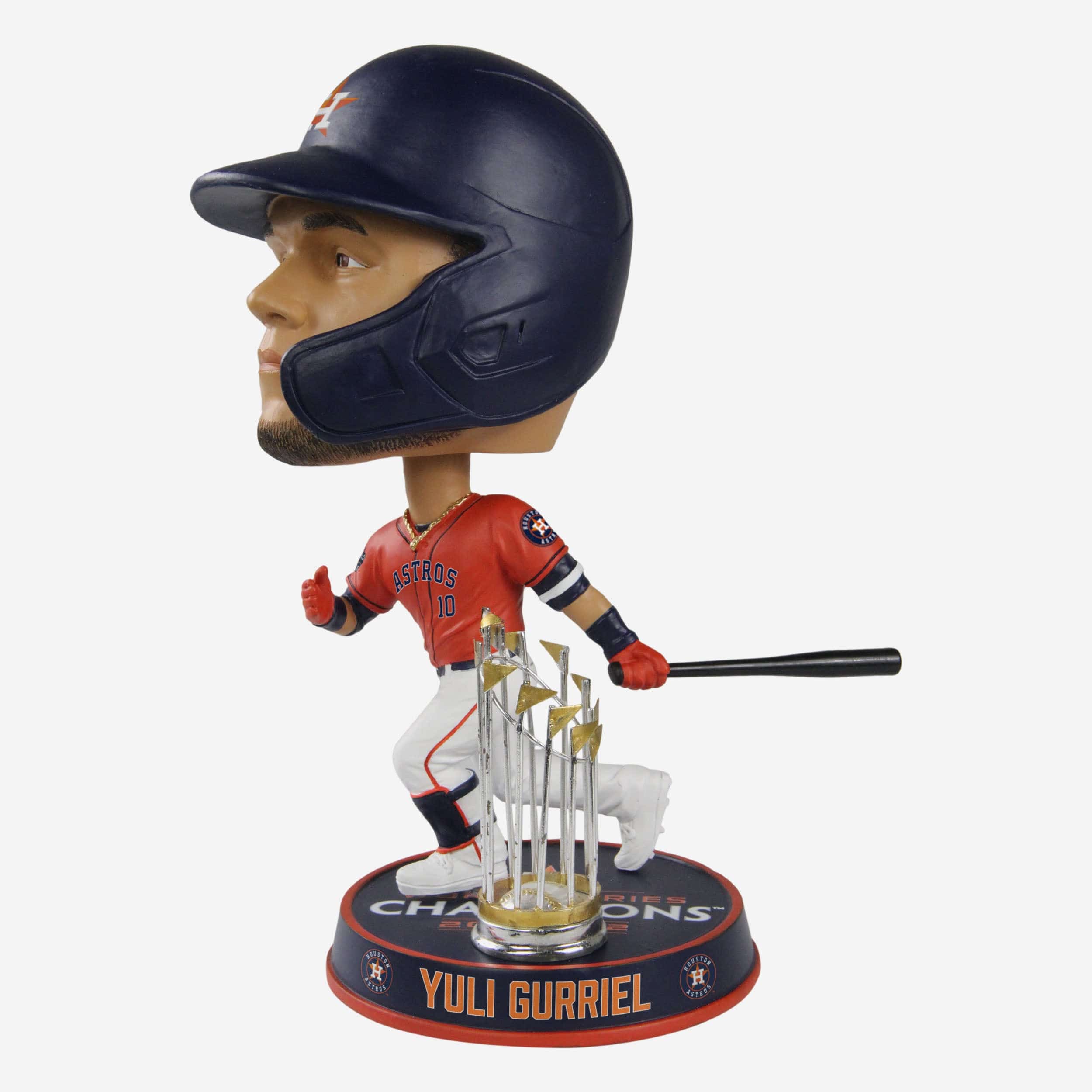 Yuli Gurriel Houston Astros 2022 World Series Champions Orange Jersey Bighead Bobblehead Officially Licensed by MLB