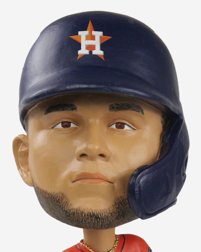 Yuli Gurriel Houston Astros 2022 World Series Champions Orange Jersey Bighead Bobblehead Officially Licensed by MLB