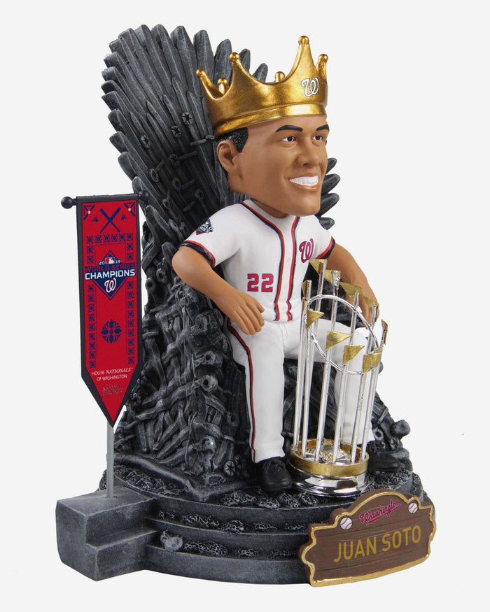 Game of Thrones™ Juan Soto Washington Nationals 2019 World Series Champions Iron Throne Bobblehead FOCO - FOCO.com