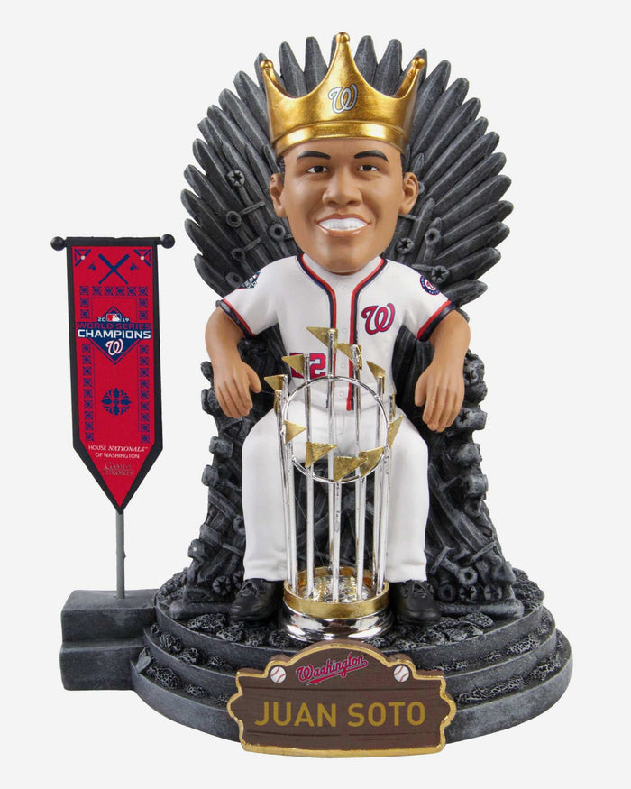 Game of Thrones™ Juan Soto Washington Nationals 2019 World Series Champions Iron Throne Bobblehead FOCO - FOCO.com