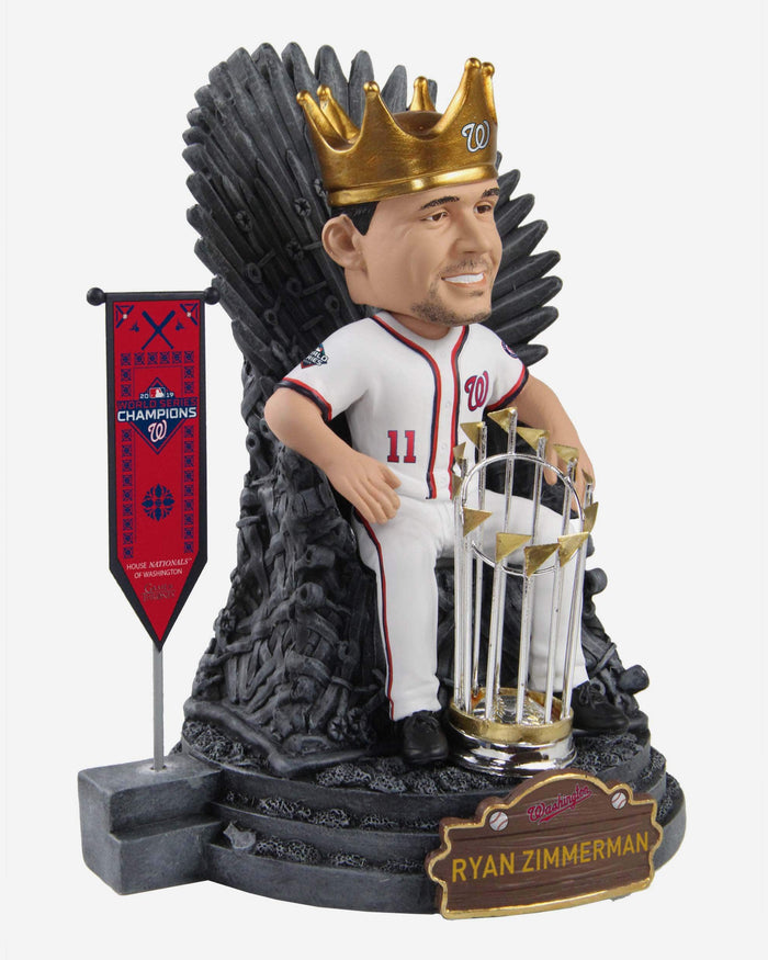 Game of Thrones™ Ryan Zimmerman Washington Nationals 2019 World Series Champions Iron Throne Bobblehead FOCO - FOCO.com