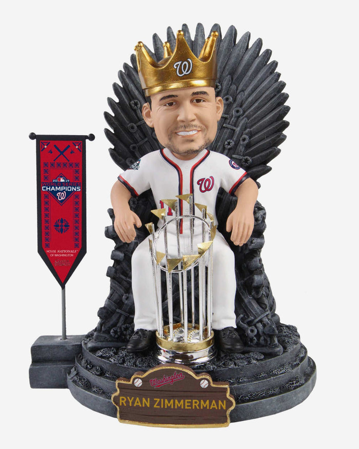 Game of Thrones™ Ryan Zimmerman Washington Nationals 2019 World Series Champions Iron Throne Bobblehead FOCO - FOCO.com