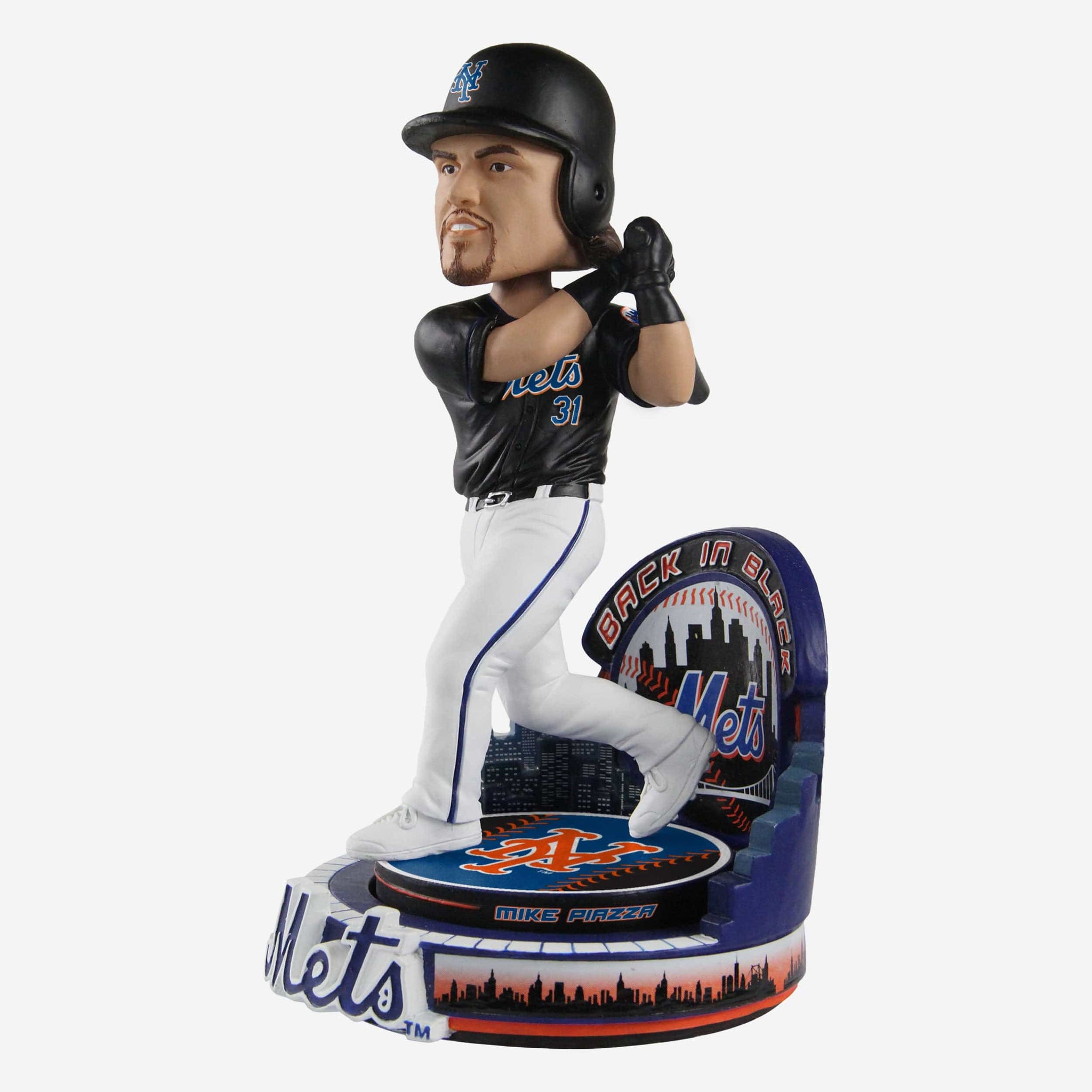 Mr Met New York Mets Black Jersey Field Stripe Mascot Bighead Bobblehe FOCO