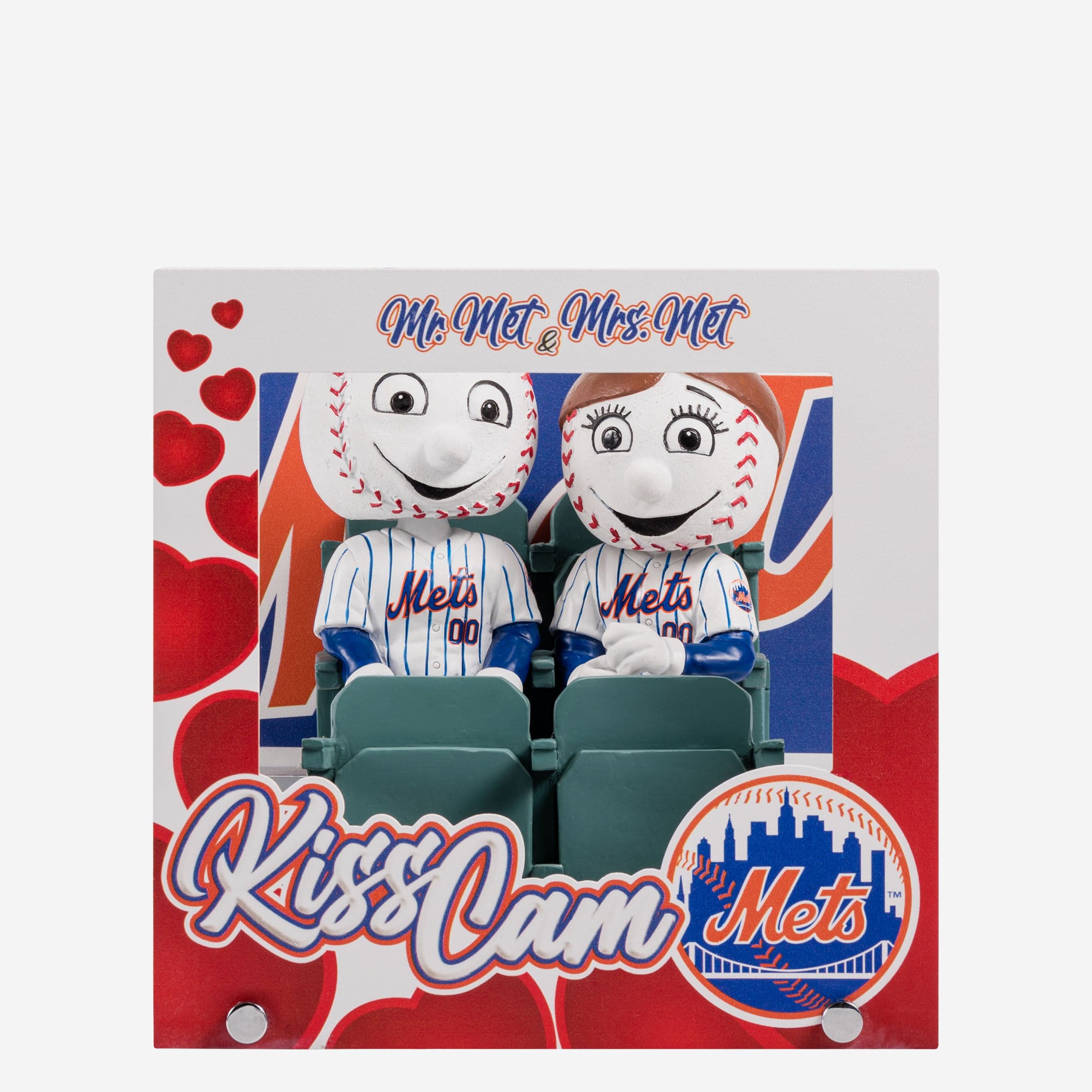 Mr Met & Mrs Met New York Mets Trumpet Mini Mascot Bobblehead Scene FOCO