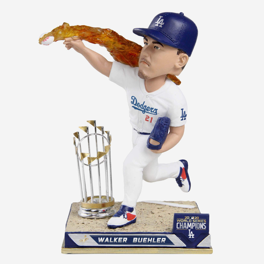 Walker Buehler Los Angeles Dodgers 2020 World Series Champions Flaming Fast Ball Bobblehead FOCO - FOCO.com