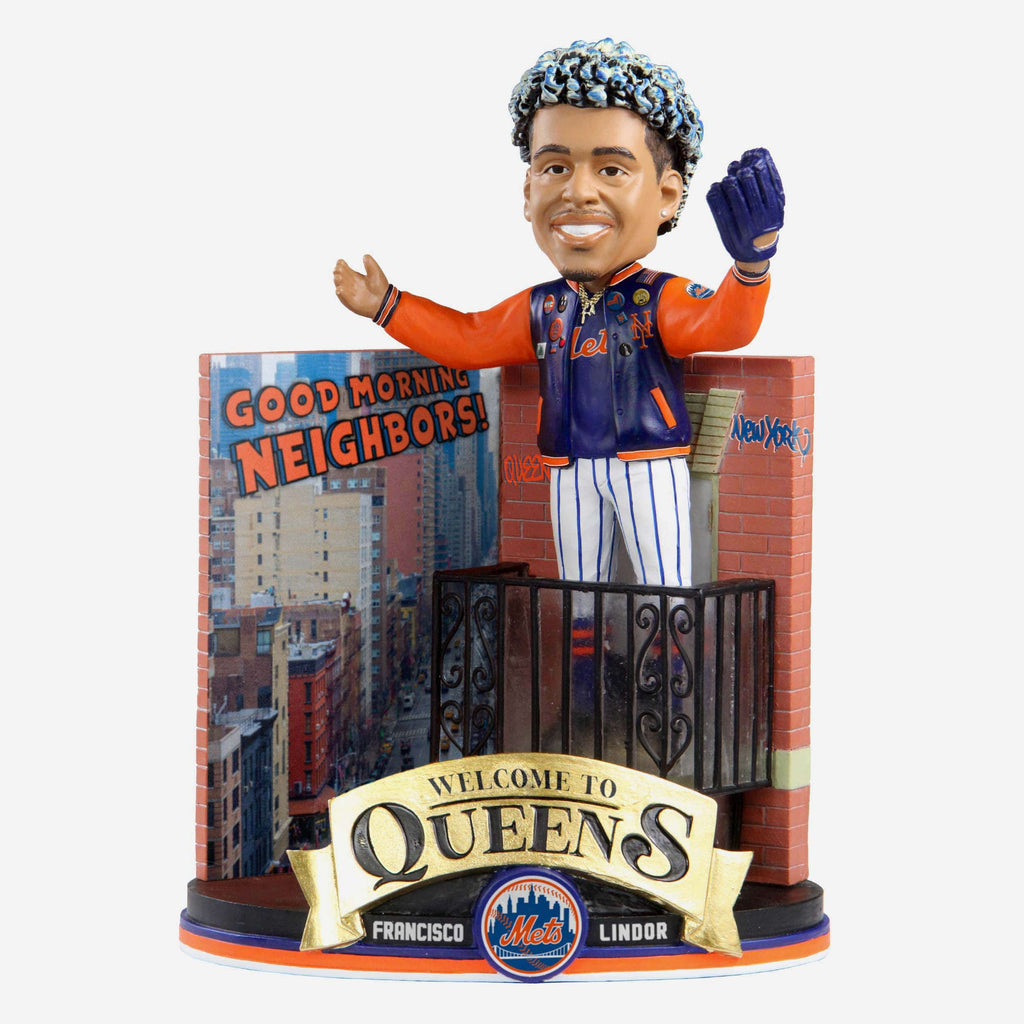 Francisco Lindor New York Mets Good Morning Neighbor Bobblehead FOCO - FOCO.com