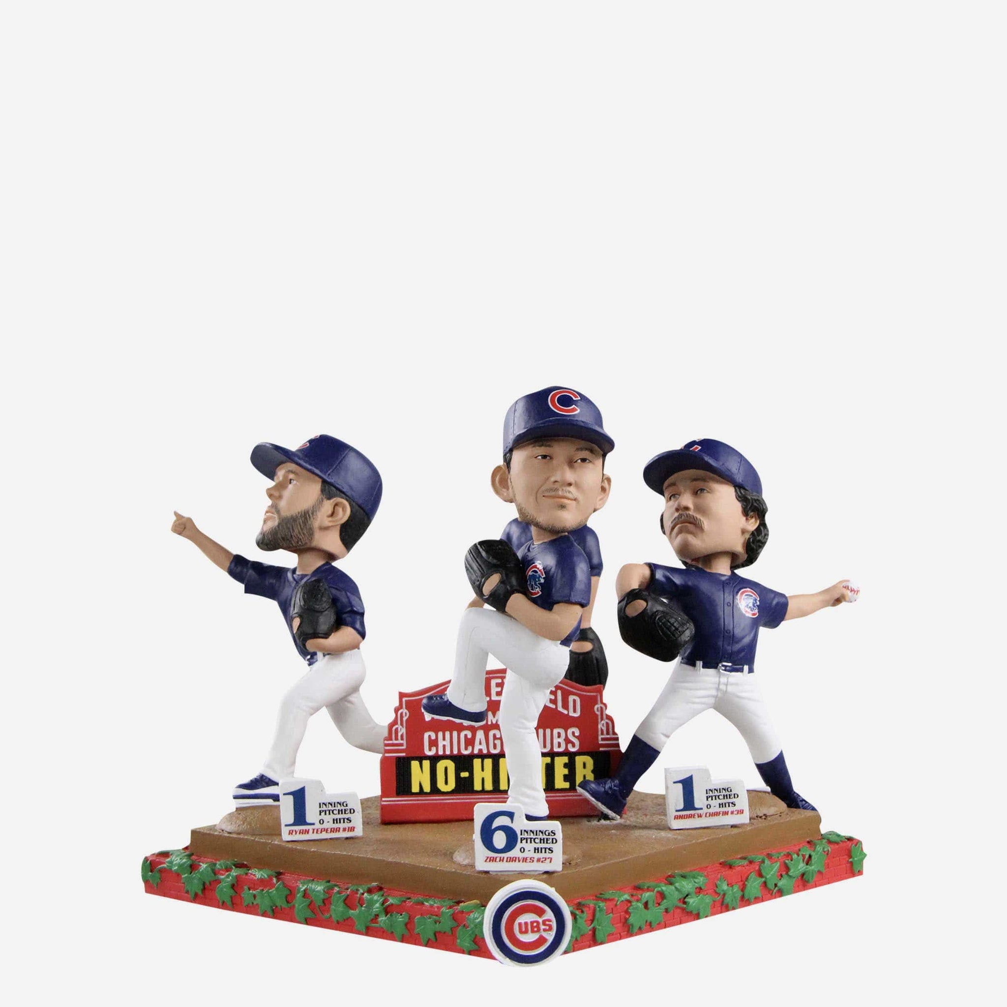 Chicago Cubs Combined No Hitter 4 Pack Mini Bobblehead Set FOCO